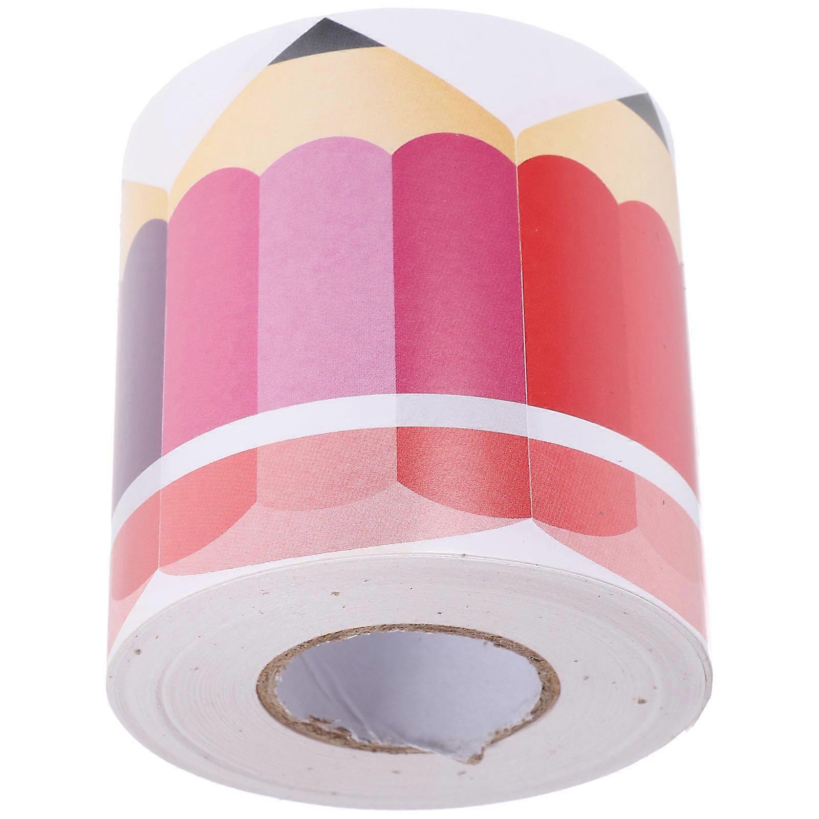 Removable Border Sticker Pencils Pattern Decorative Bulletin Board Trim Multi-Colored 200.00X7.00X0.10Cm 1 Roll