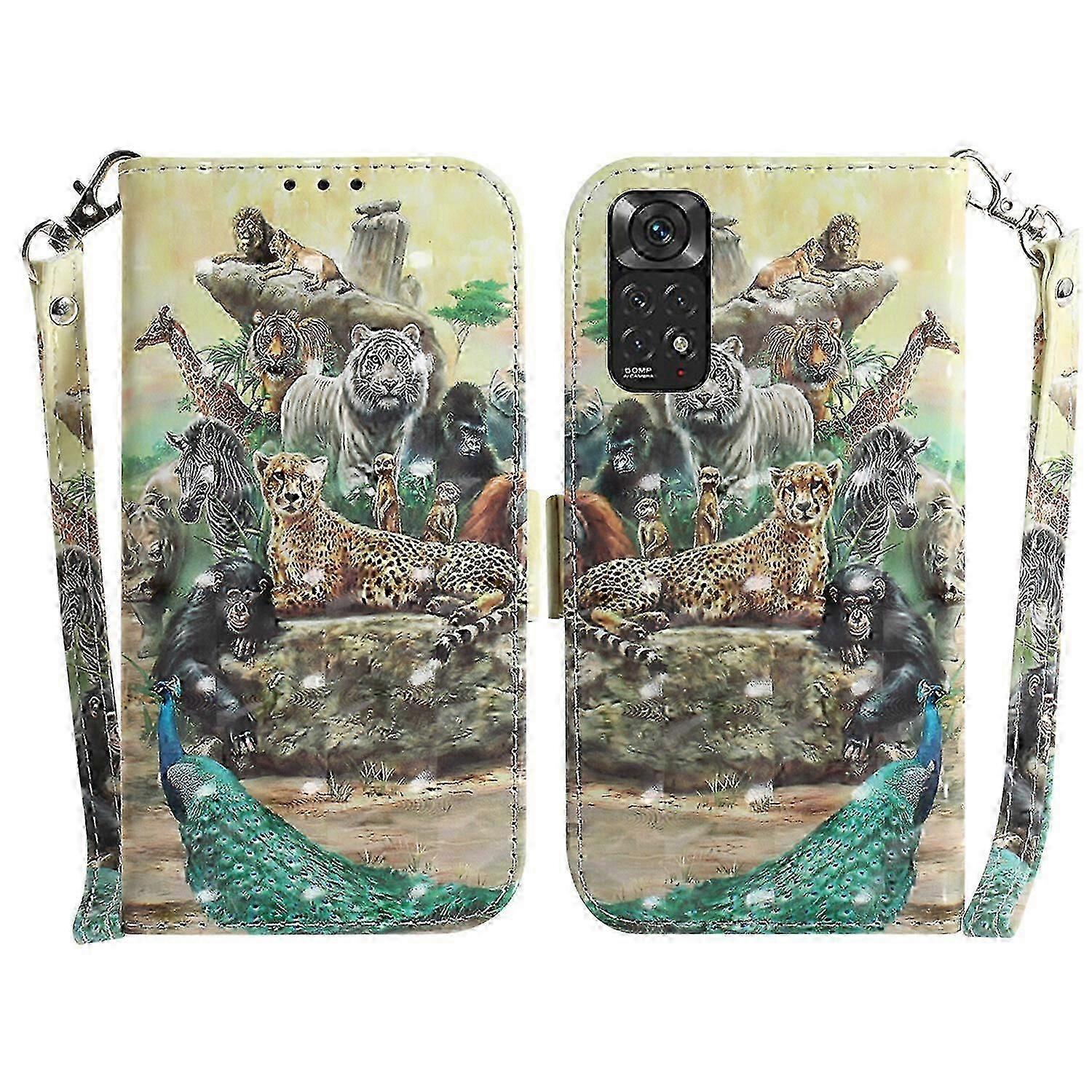 Exquisite Compatible with Xiaomi Redmi Note 11S 4G 3D Print Full Stylish PU Leather Wallet Bookstyle Magnetic Flip Case with Strap