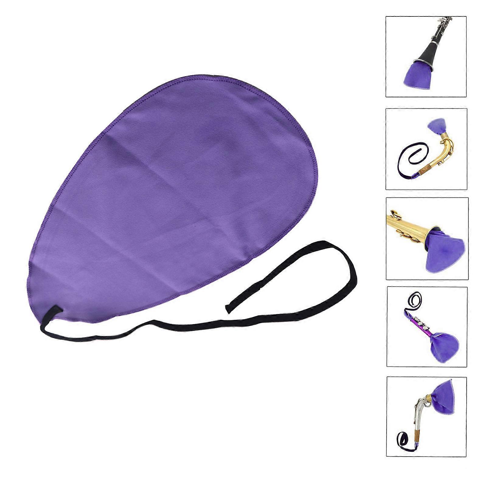 Chiffon de nettoyage de tube Une forme douce anti-rayures Chiffon de nettoyage en daim artificiel pour flûte Clarinette Saxophone Soprano violet 