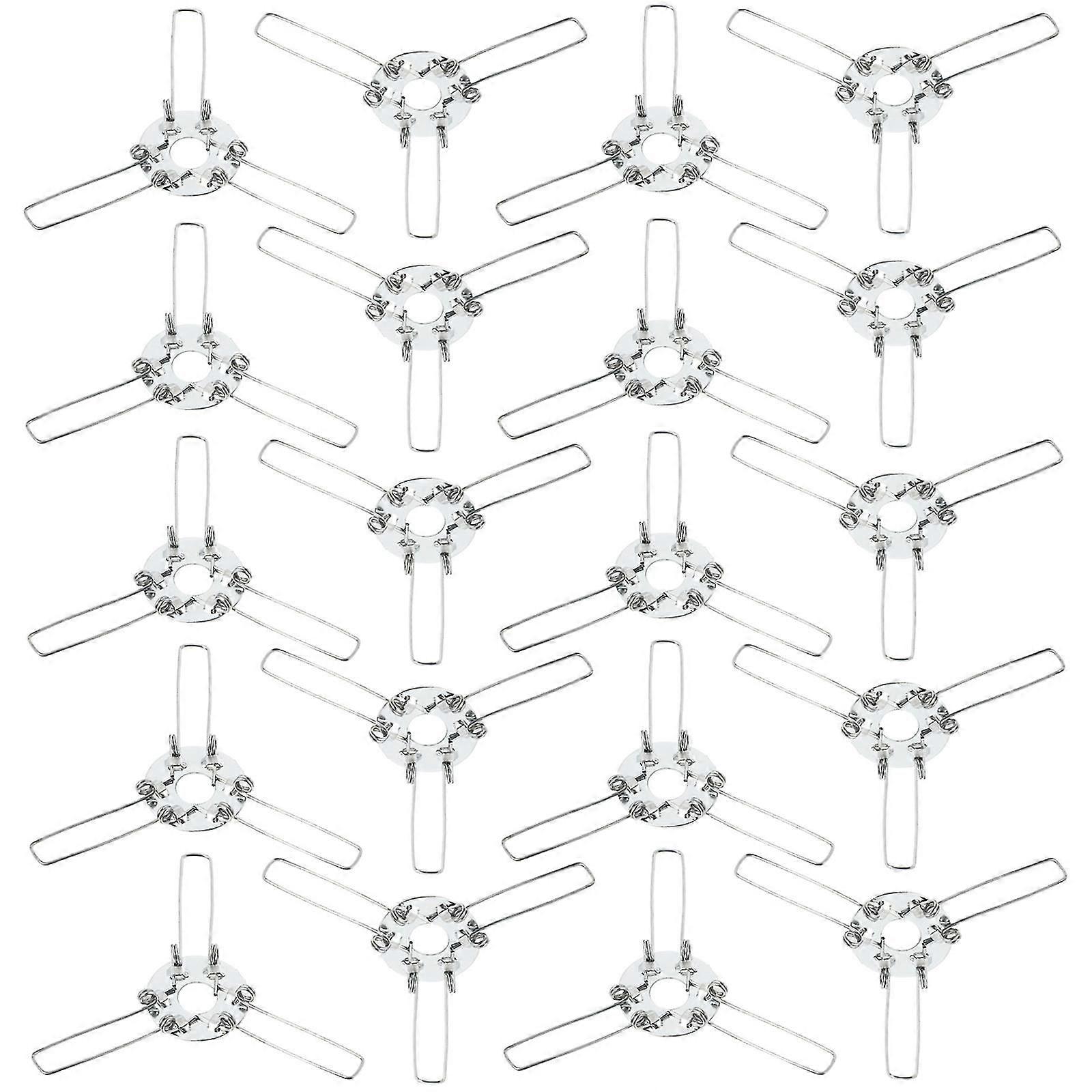 20pcs 3-forks Lampshade Spring Clips Lampshade Support Clips Lamp Accessories Silver