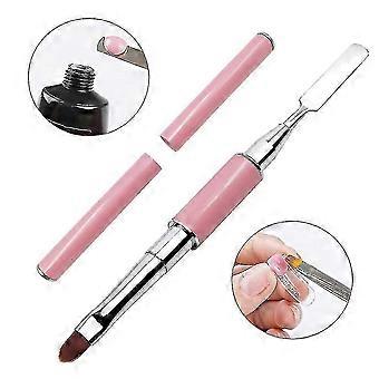 Dual-ended Polygel Brush & Picker, 2 in 1 Designs Polygel Bürste Edelstahl Gel Nagel Werkzeug für UV Gel