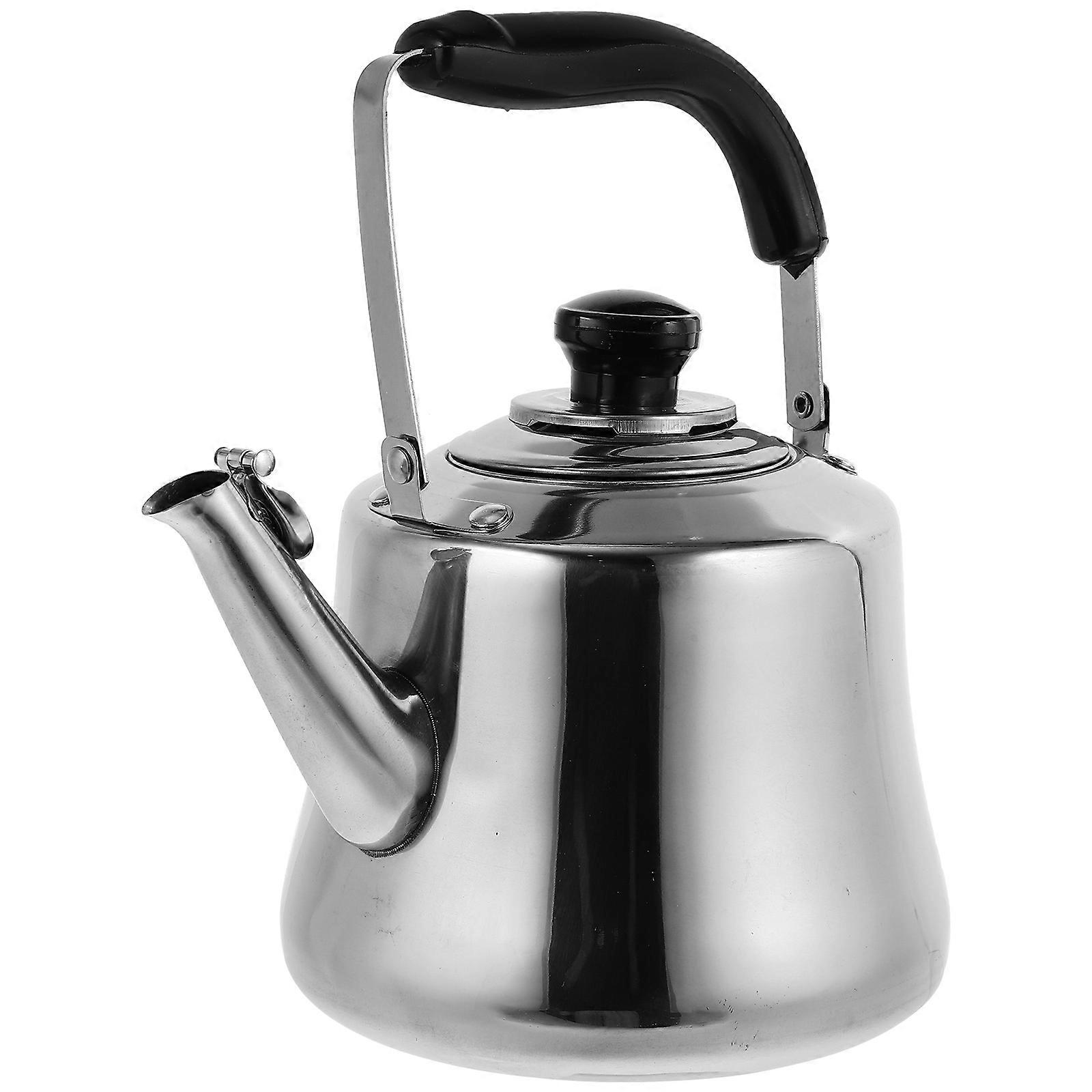 Stainless Steel Whistling Teakettle with Tea Strainer for Home Use Comfortable Handle Assorted Color 1pc