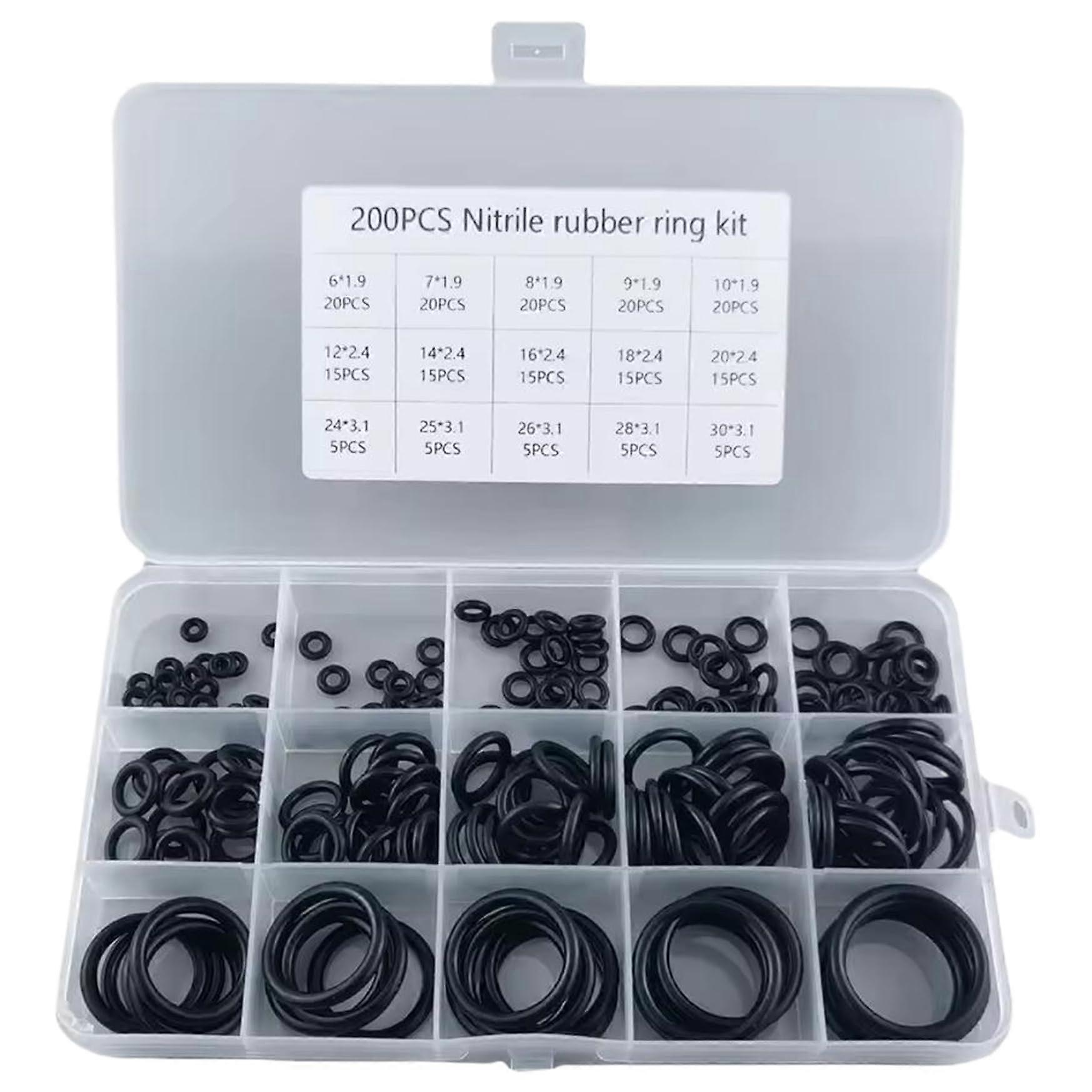 O Ring Kit, Sealed Rubber Rings, Oil-Resistant Heat-Resistant for Water Equipment, Industrial Machines, Garden Hose Repair