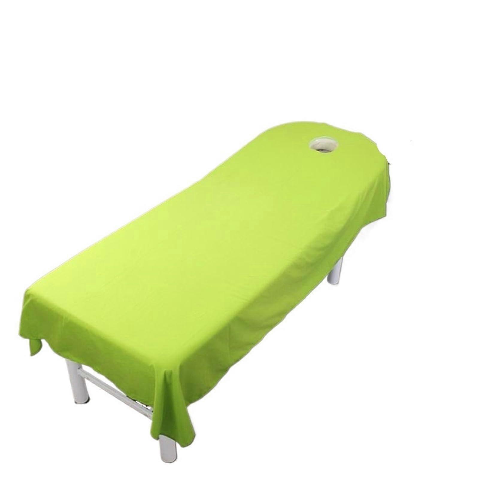 Massage Table Sheets with Face Hole 4 Pieces Soft Beauty Bed Sheet Green