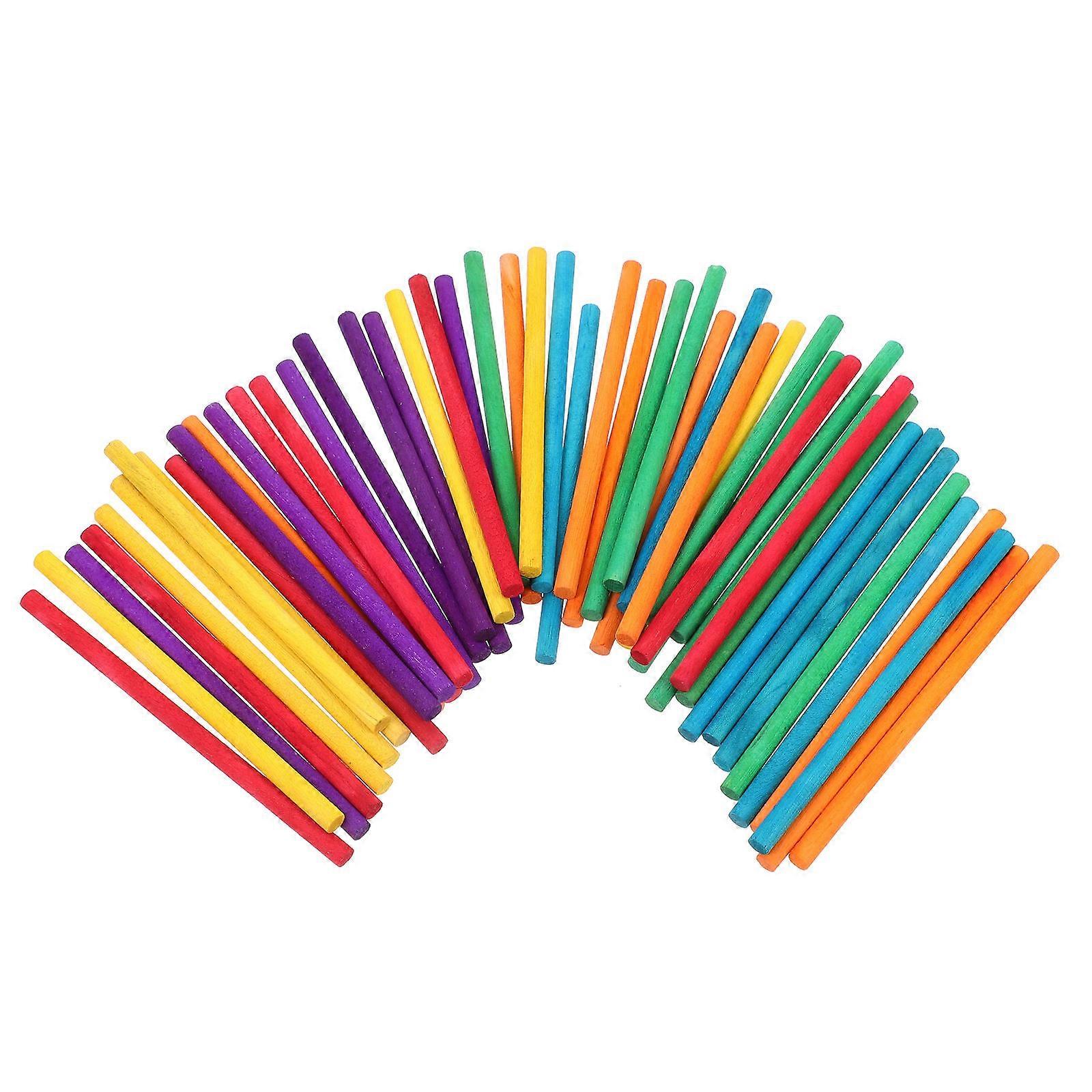 Ice Cream Stick Small Craft Sticks DIY Activities Model Building Multi-Colored 10x0.5x0.5cm 500Pcs