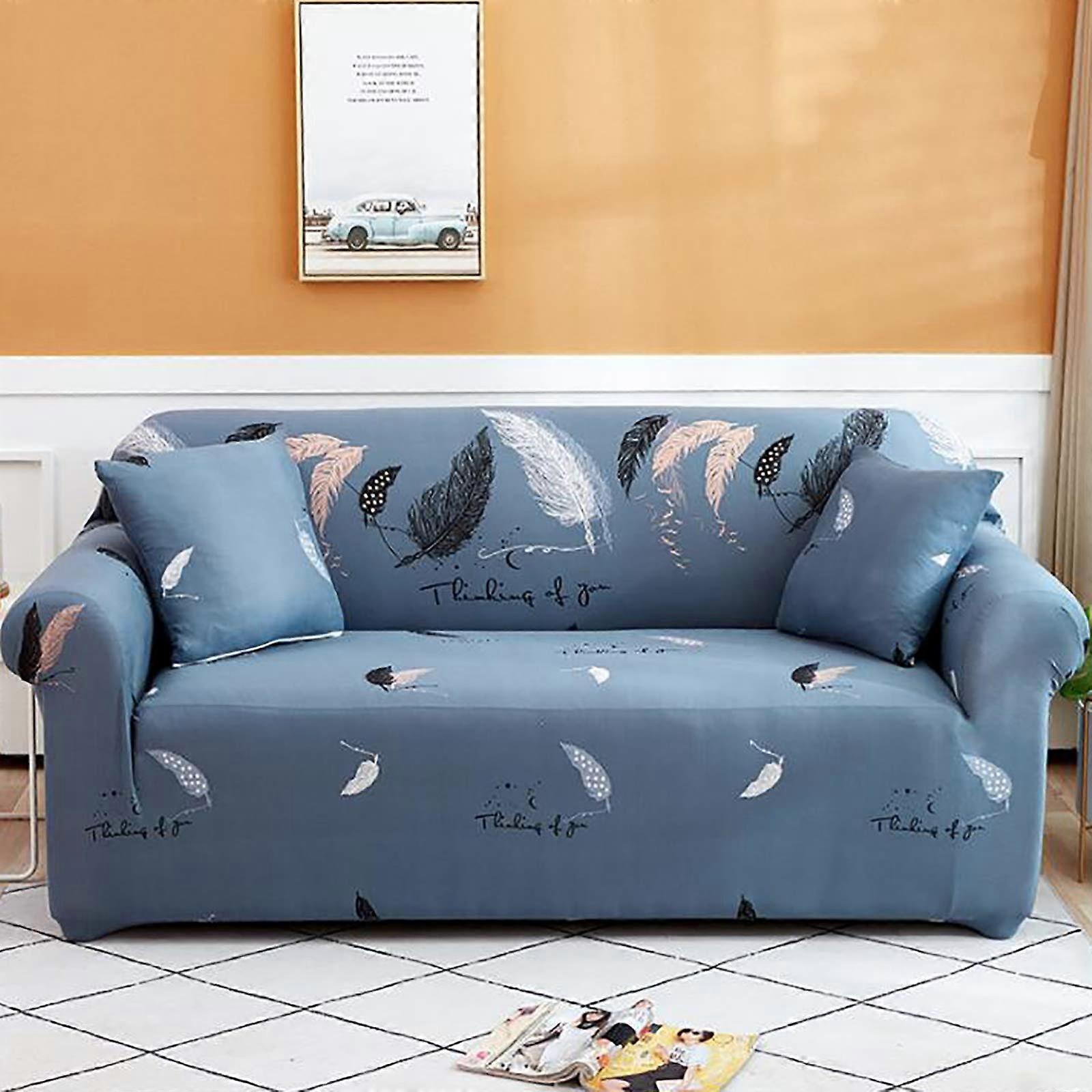 Printed Sofa Cover, Universal Elastic Stretch AntiSlip Couch Protector for 1 Seater 90140cm Ref: 9851
