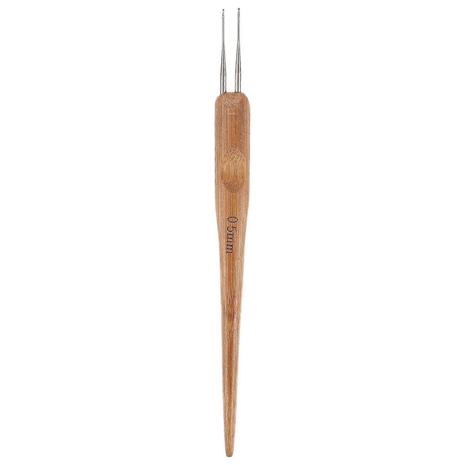 Wood Handle Crochet Needle for Dreadlocks and Braid Craft Chocolate Color Perfect for Knitting Projects