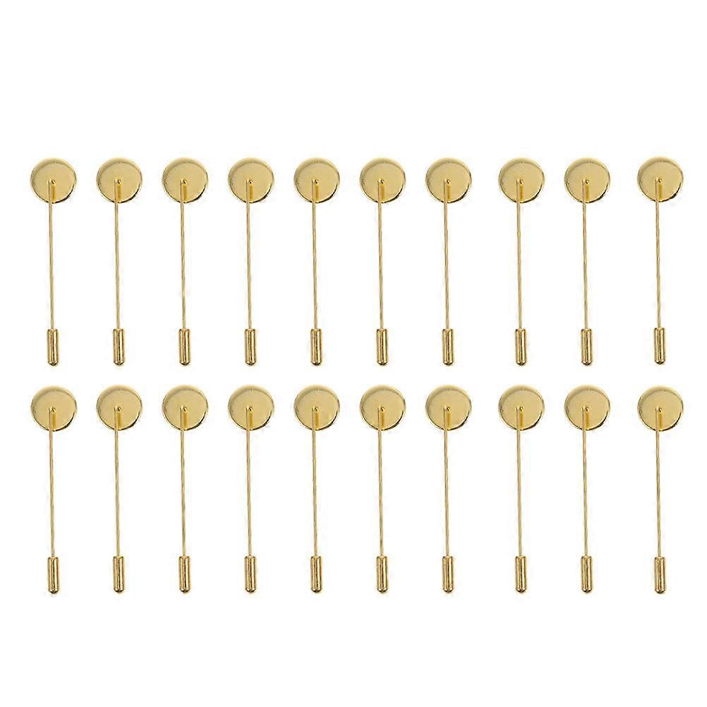 Safety Pin Lapel Pin Badge Board Brooch Clasps Pin Trays Golden Metal Material Rectangular Shape 20Pcs