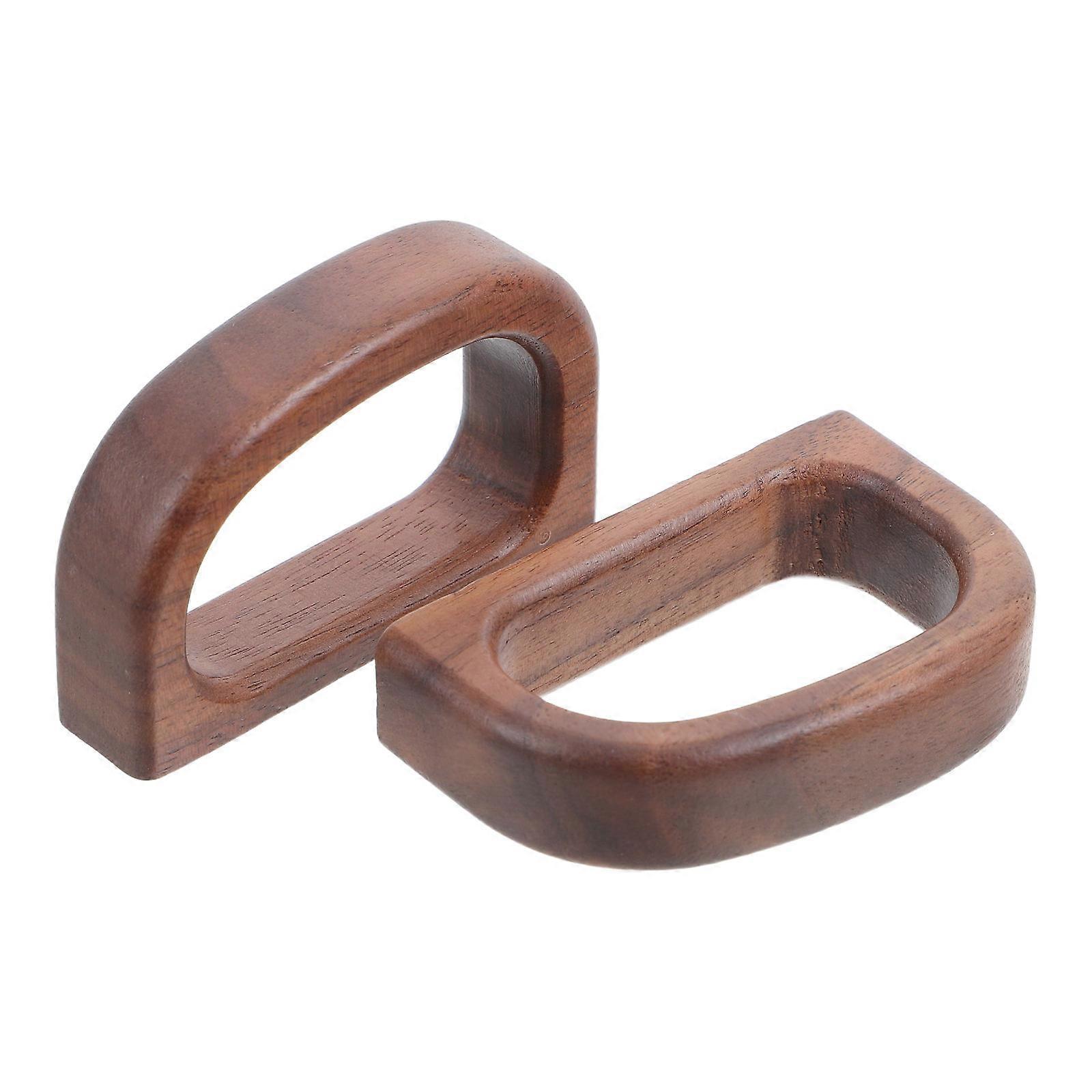2pcs Ergonomic Wooden Handle Replacement for Coffee, Tea & Water Accessories – Natural Wood Texture, Comfortable Grip