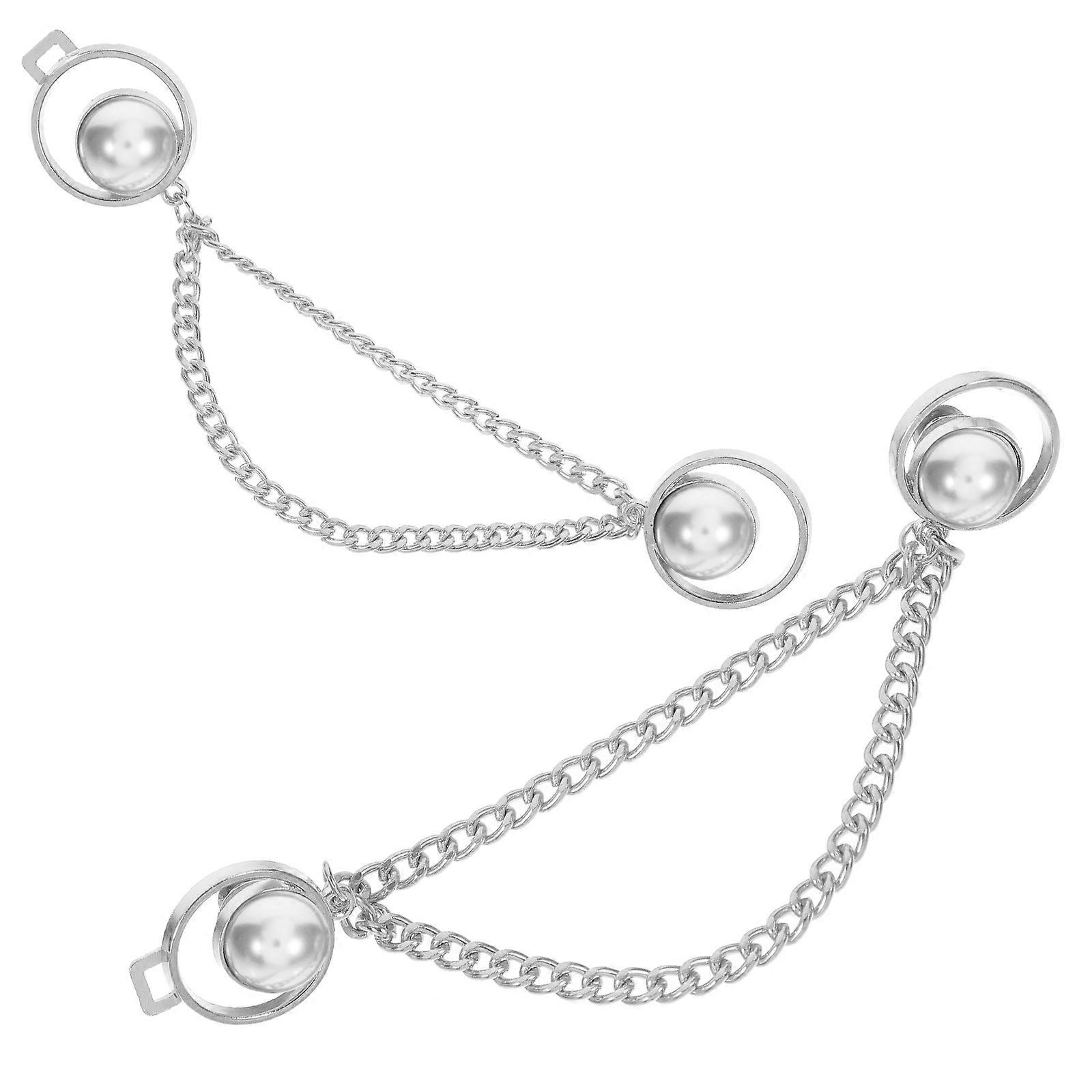 2pcs Jean Waist Tighteners Button Extenders for Pants No Sew Waist Reducers with Elegant Pearl Design for Formal & Casual Wear