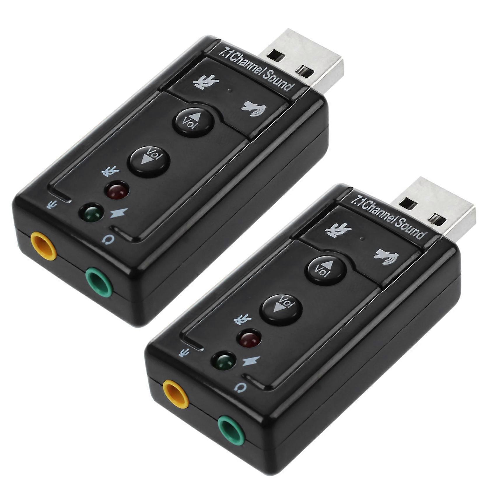 2X 7.1 Channel USB External Sound Card Audio Adapter