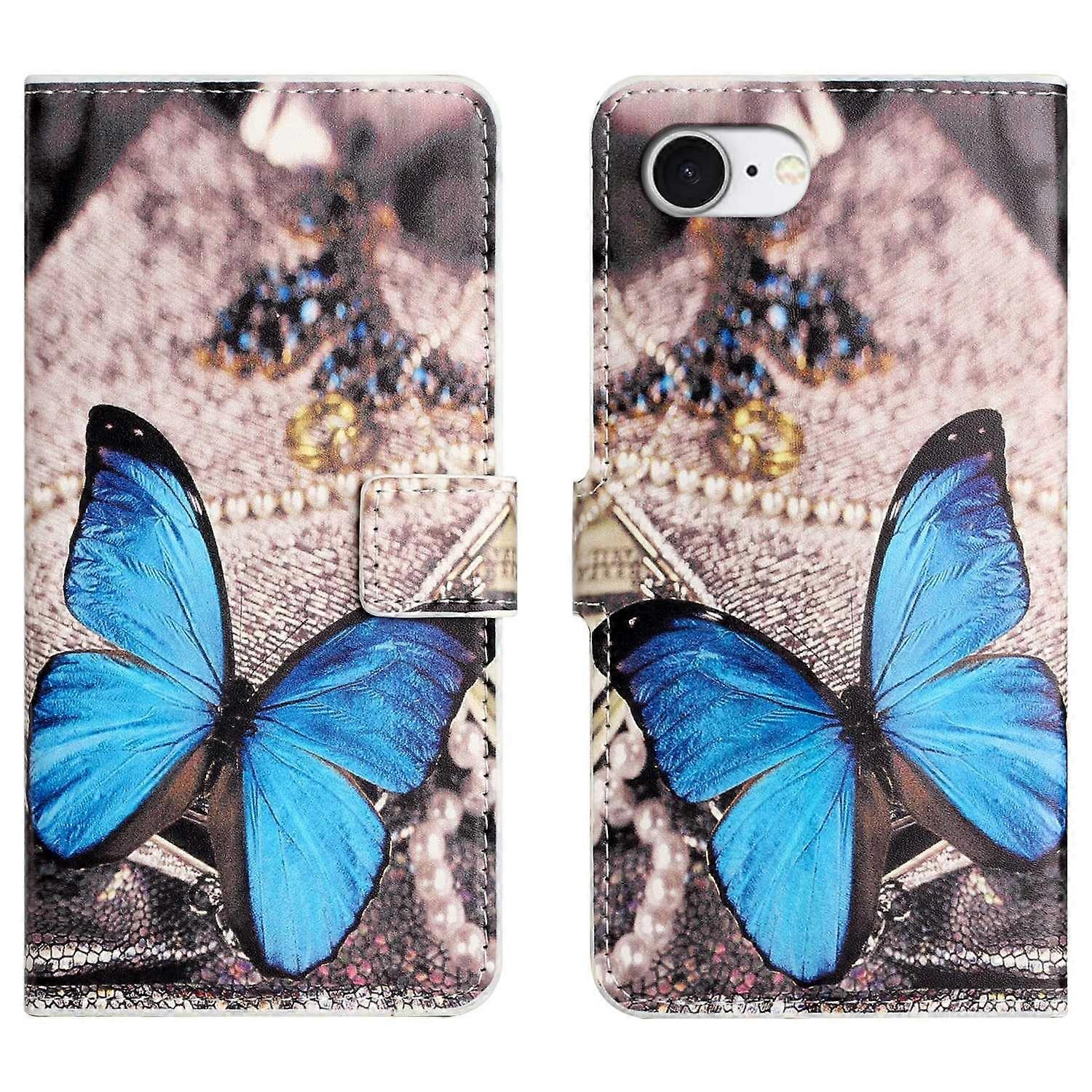 For iPhone 16e Case Pattern Print PU Leather Wallet Phone Cover