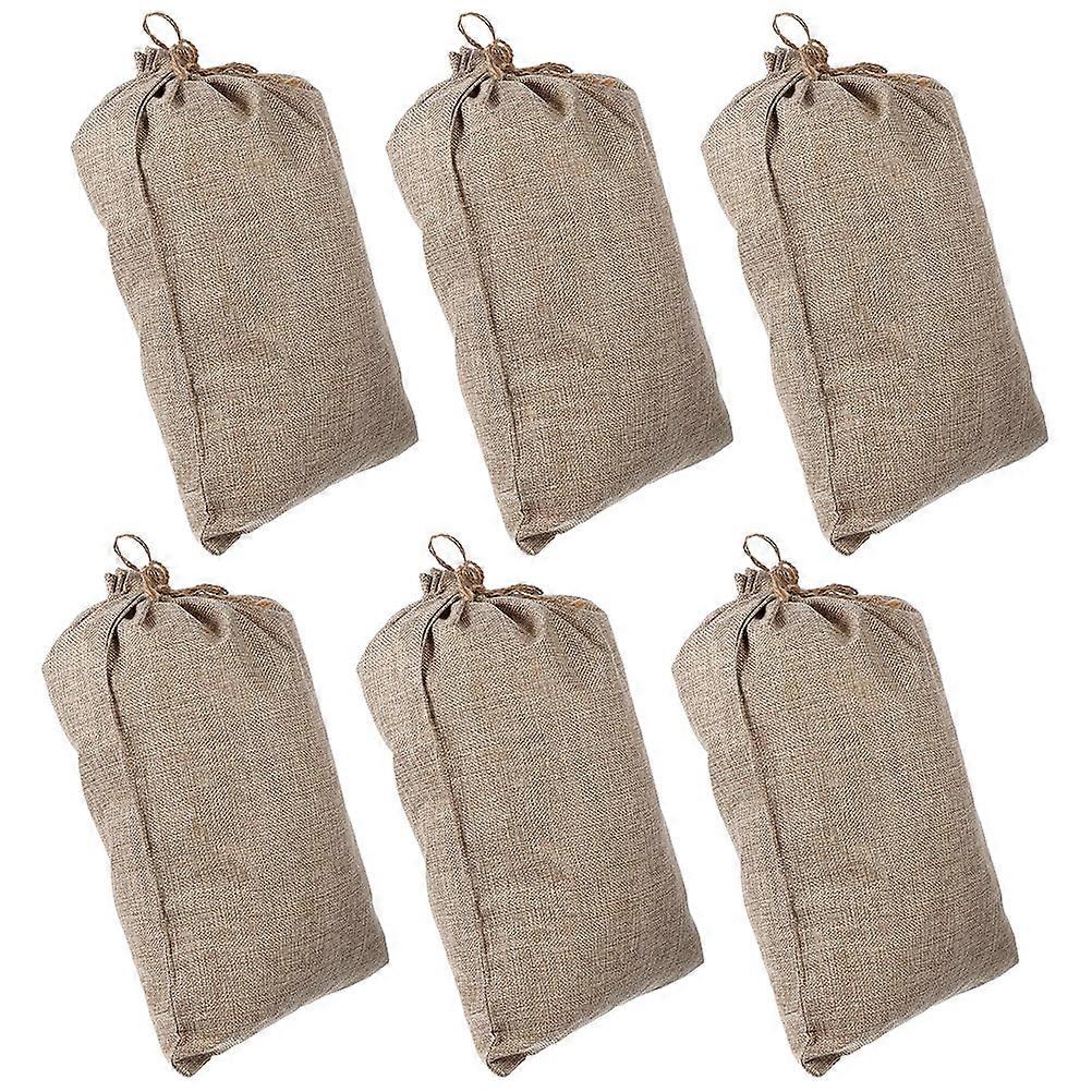 6pcs Reusable Drawstring Burlap Pouches for Vegetable, Grain & Seed Storage – Organizing Bags with Rope Seals for Potatoes & Daily Clutter