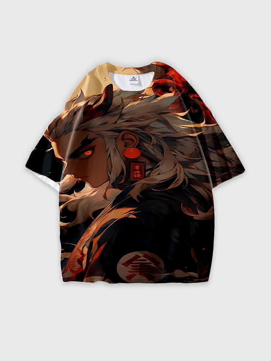 T-shirt round neck Character Pattern loose short sleeve P1399