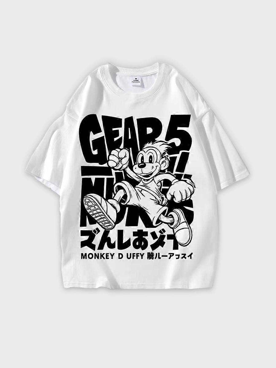 T-shirt round neck Pattern loose short sleeve P2649