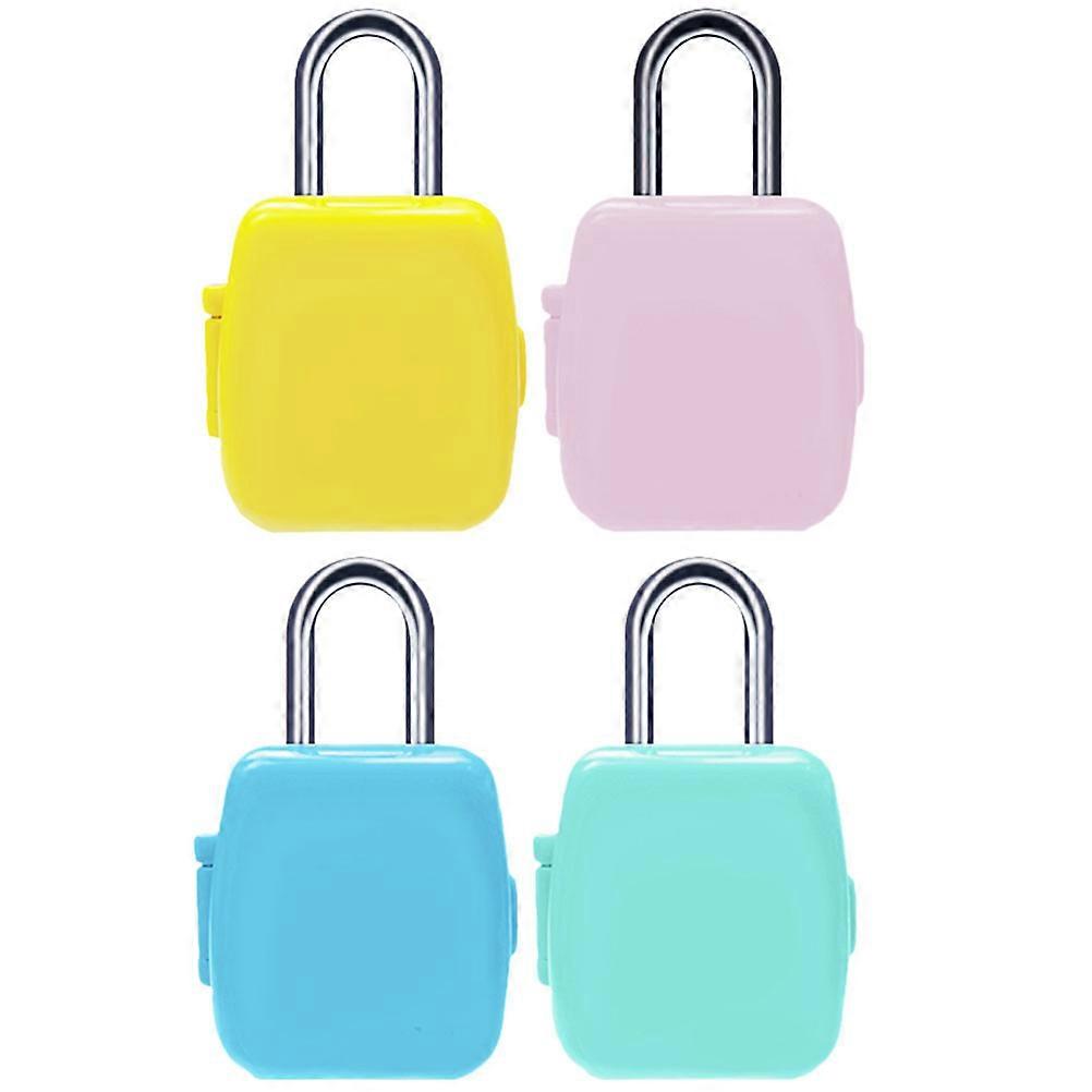 Mini Combination Lock Password Locker Locks Outdoor Use Abs Material Rust Proof Weather Resistant 4Pcs