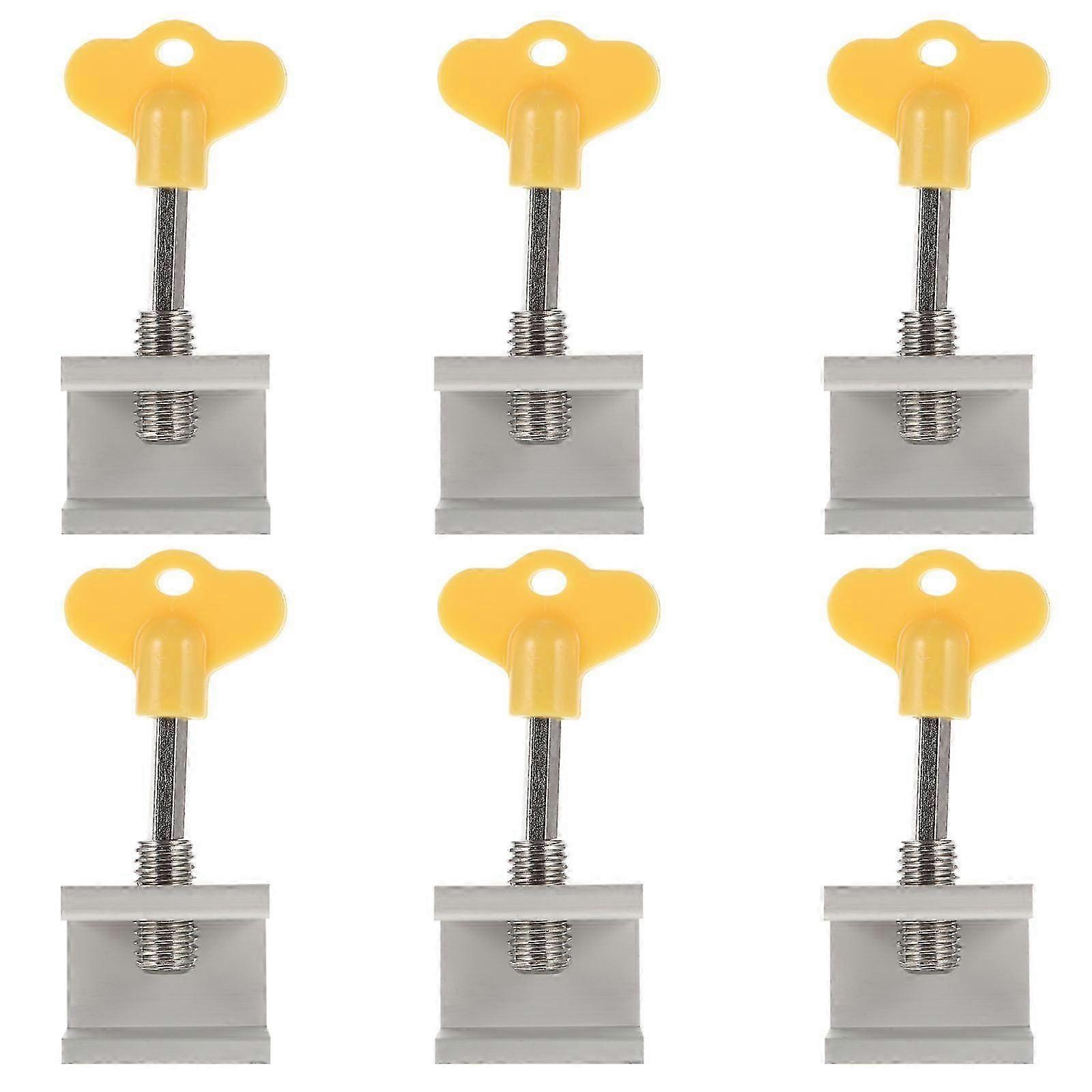 Window Limiter Adjustable Child Safety Lock Rectangular Shape For Windows Doors Home Protection 6Pcs