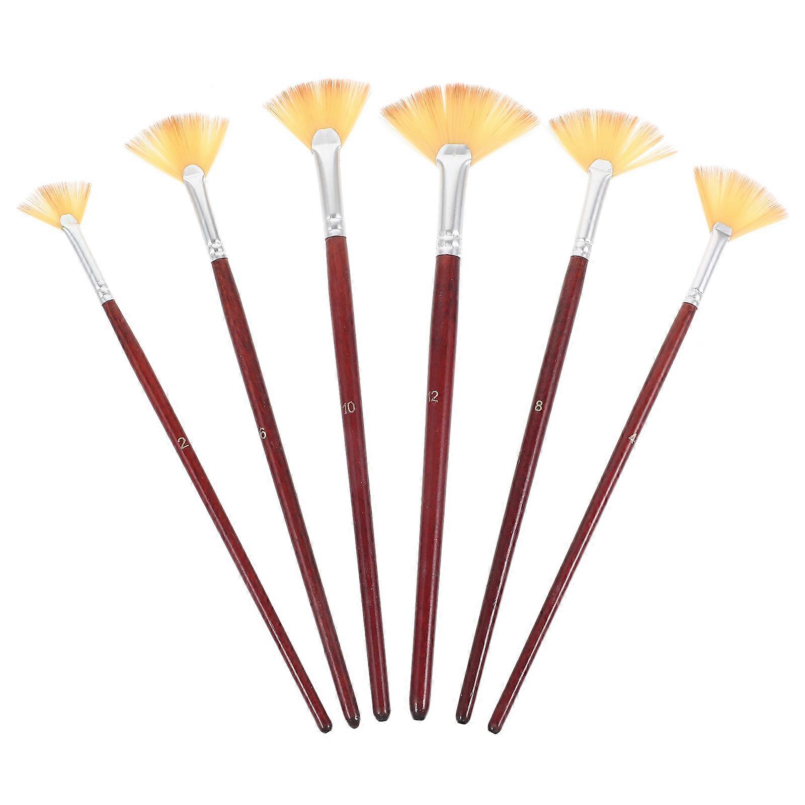 6pcs Ergonomic Flat Watercolor Brushes for Detail Painting, Stenciling & Art – Ideal for Artists, Students & DIY Enthusiasts