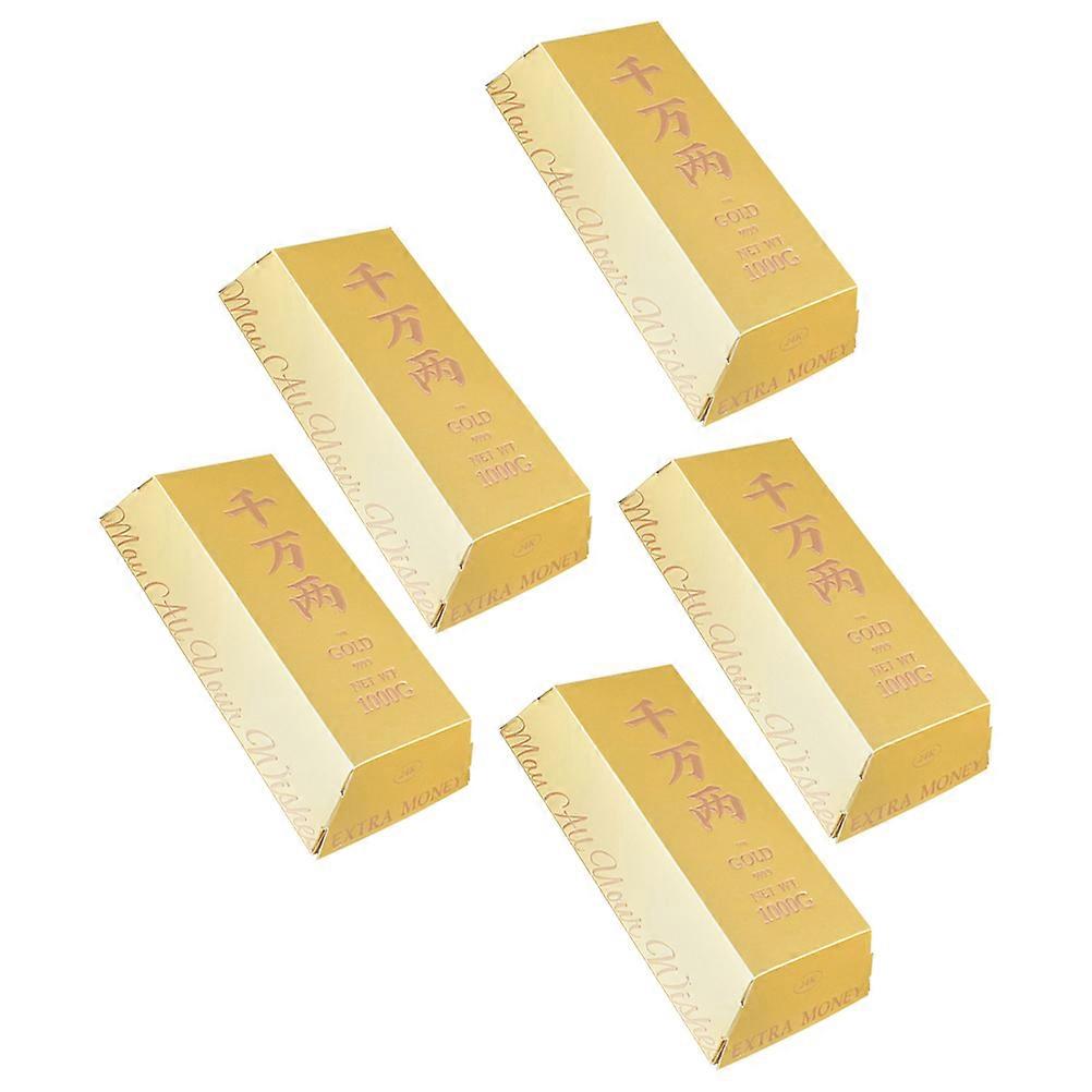 Airtight Cookie Containers Multi Function Candy Boxes Golden Rectangular Paper Gift Wrapping Box For Christmas Party 5Pcs