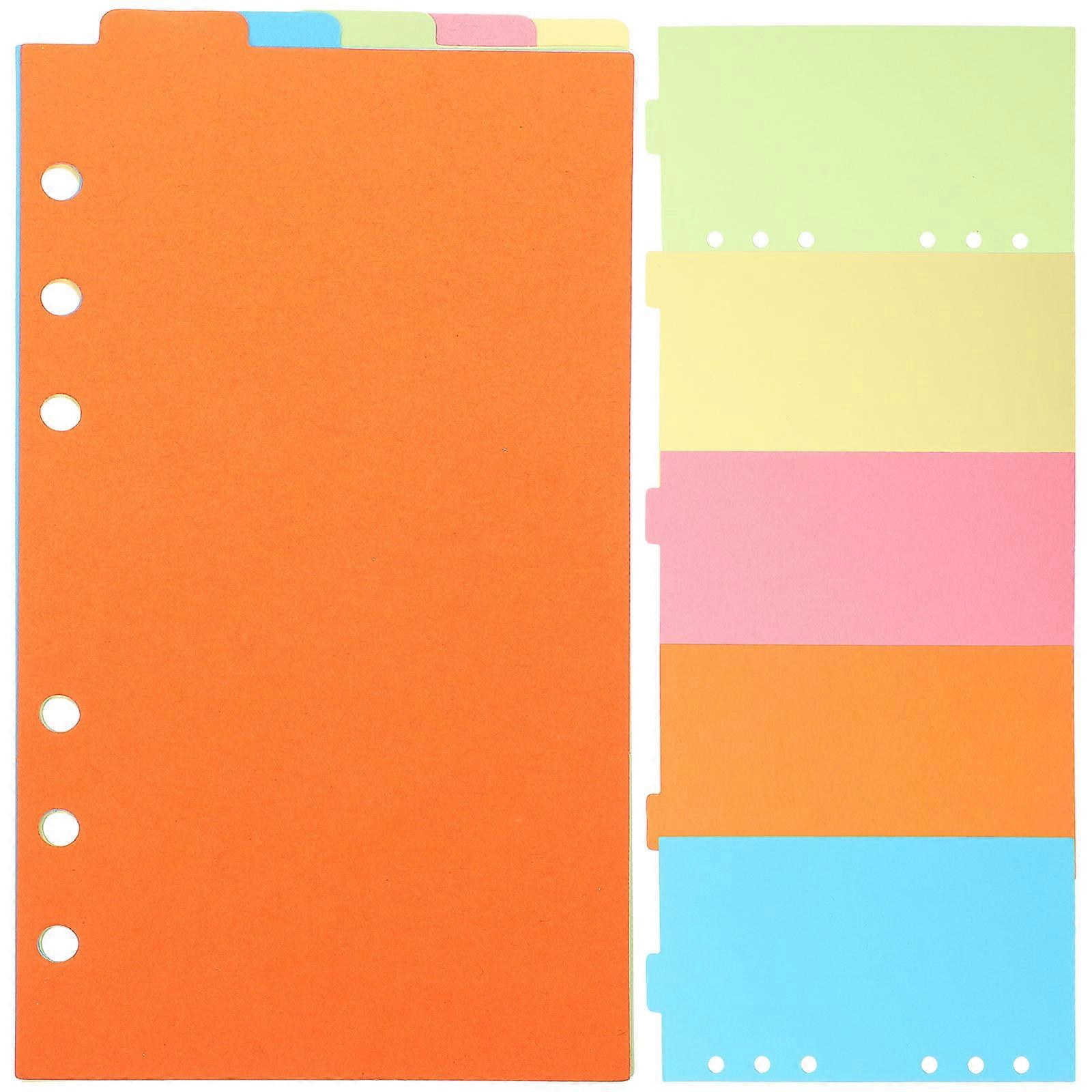 Index Paper Binder Dividers Multi-colored Rectangular Practical Design 6 Sets