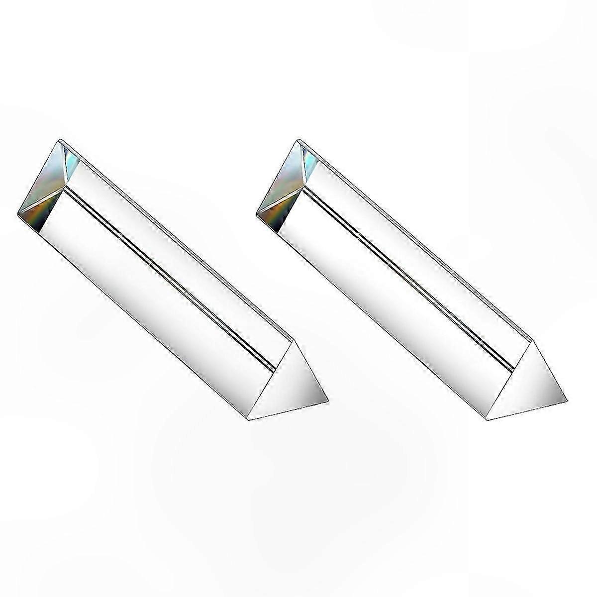 2-Pack 6" Optical Glass Triangular Prisms for Light Refraction Photography