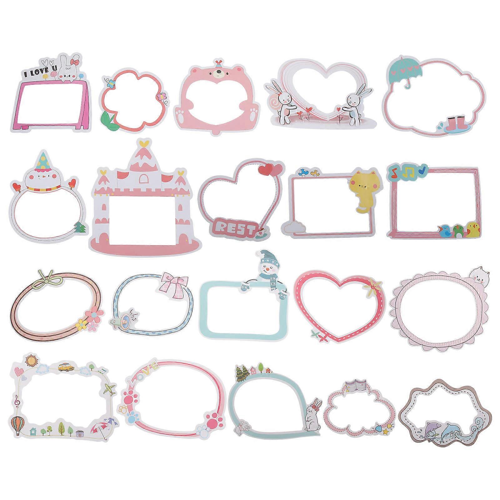 20 Sheets Photo Frame Decals DIY Decorative Stickers for Scrapbooking