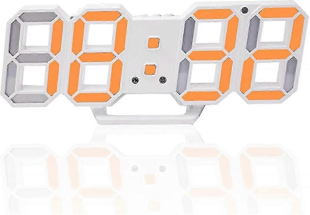 3d Digital Alarm Clock,wall Led Number Time Clock With 3 Auto Adjust Brightness Levels,led Electronic Clock With Snooze Function,temperature Display