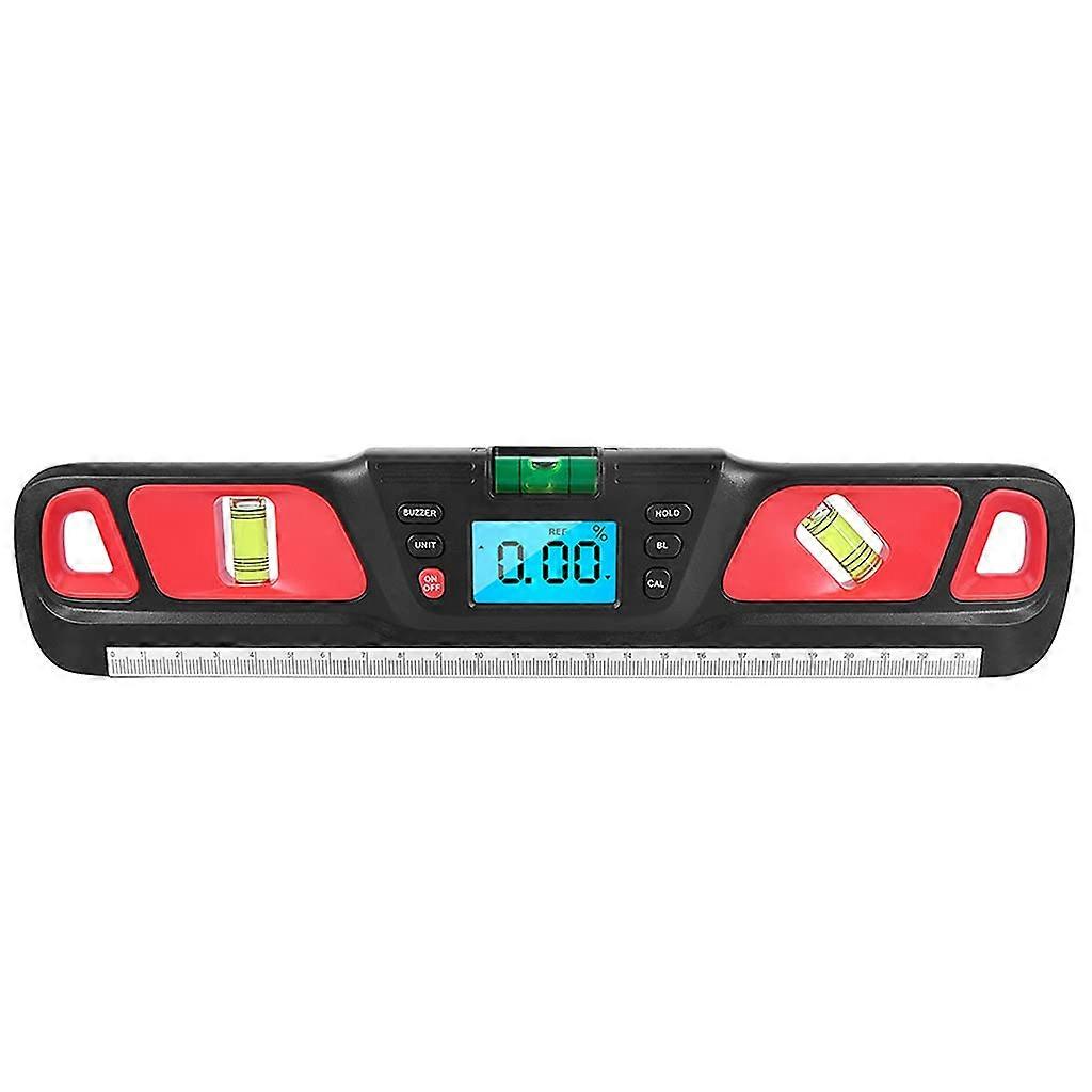 Digital Inclinometer Magnet Red with Data Hold, Auto Shutdown, Compact Design for Precision Measurement
