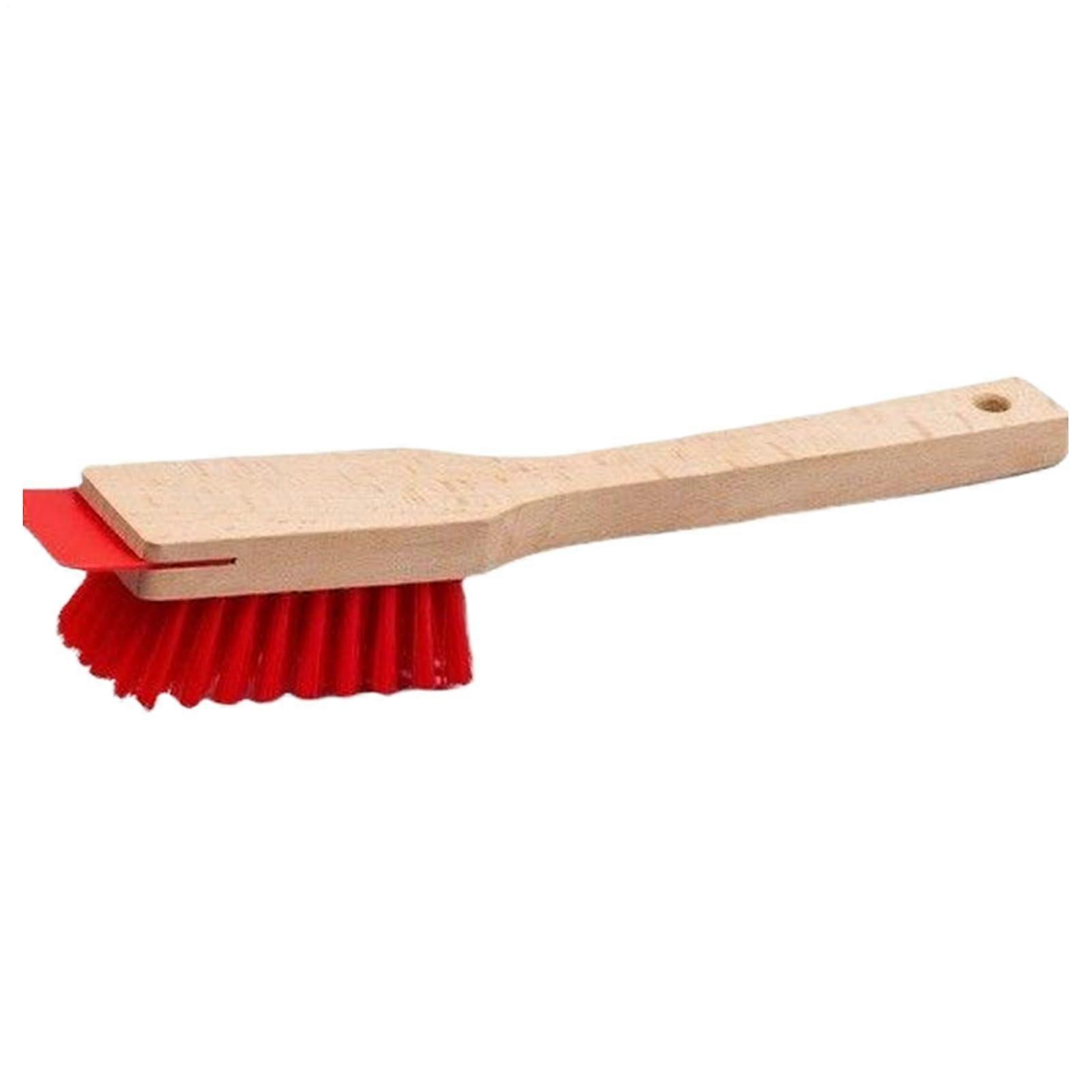 Lawn Mower Scraper With Hard Bristles, Long Wooden-Handled Brush For Lawn Mowers, Garden And Outdoor Use