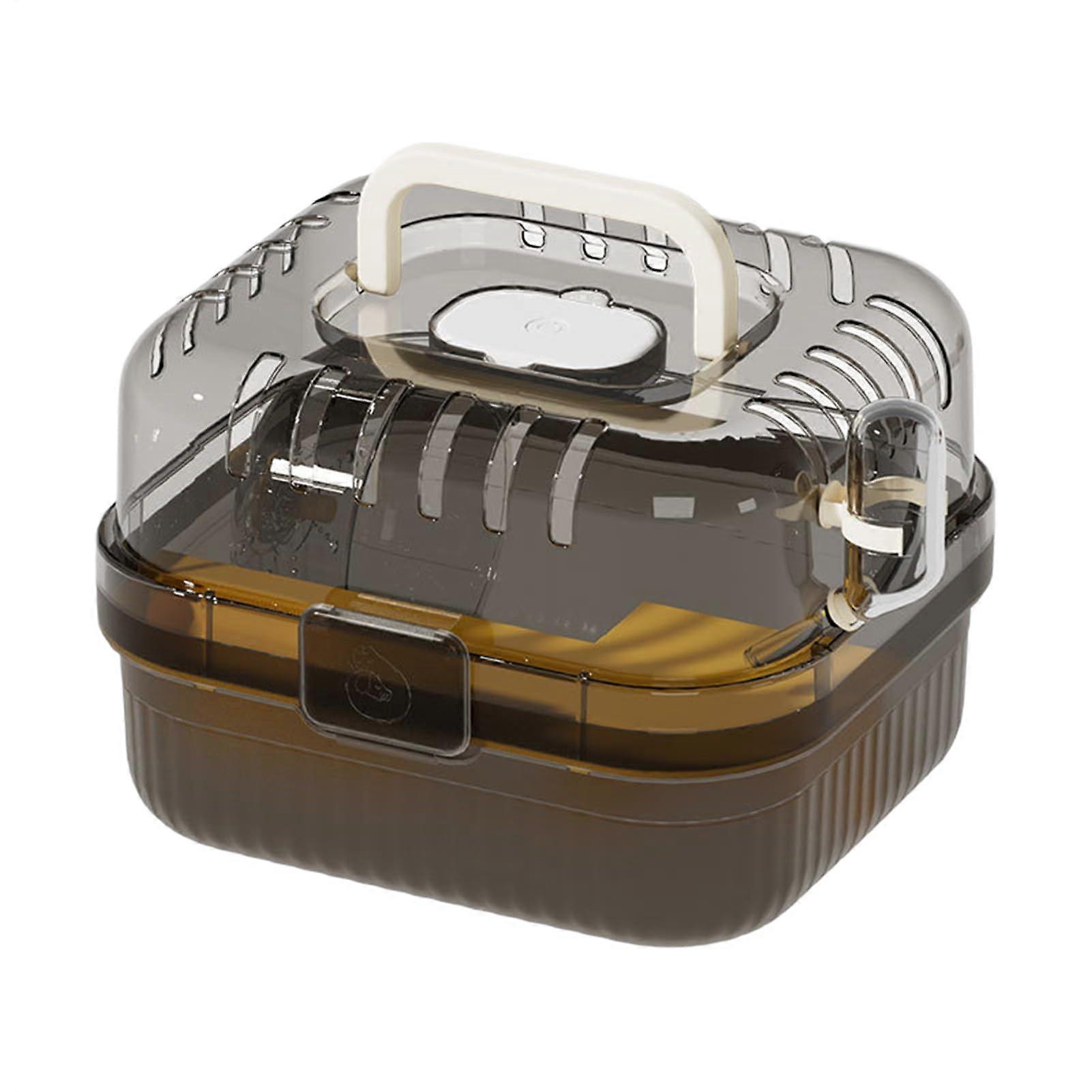 Portable hamster travel carrier with exercise wheel for outings