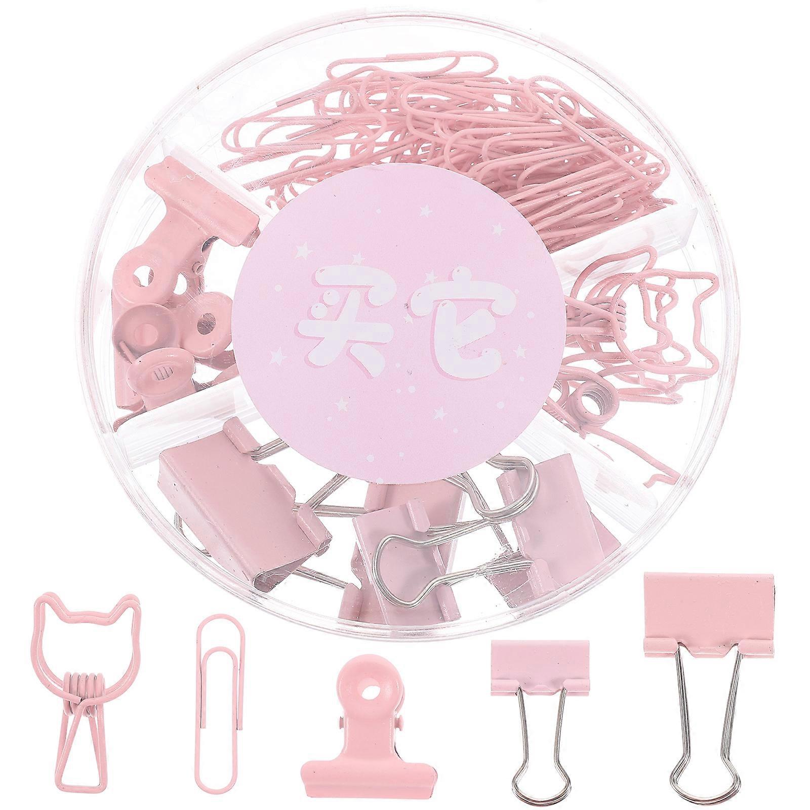 Decorative Paper Clips Office Supply Set Pink 4X2.5Cm Suitable For Students Teachers Home Use 1 Set