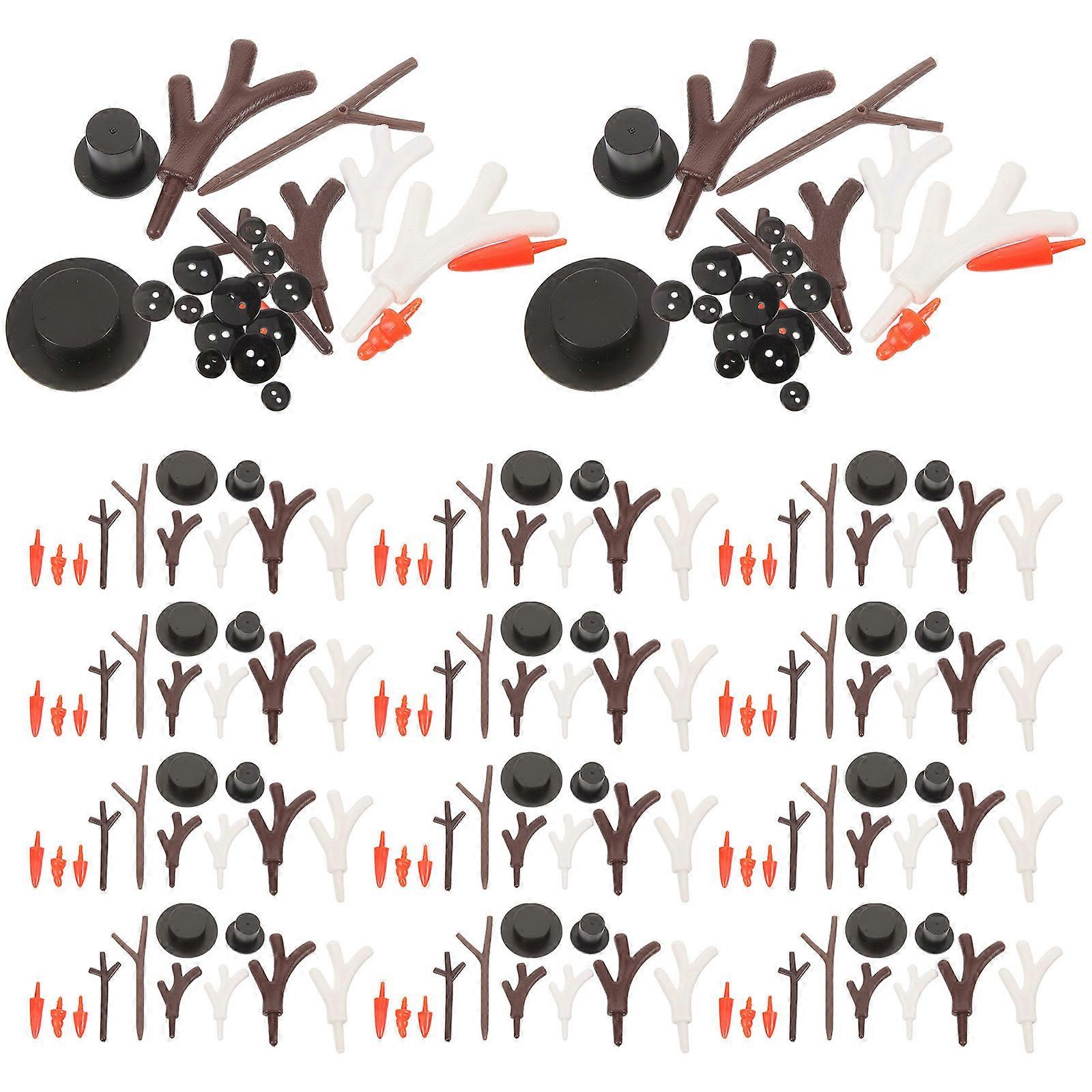 Decorative Snowman DIY Crafts Material For Kids And Adults 8x2cm Christmas Style 1 Set