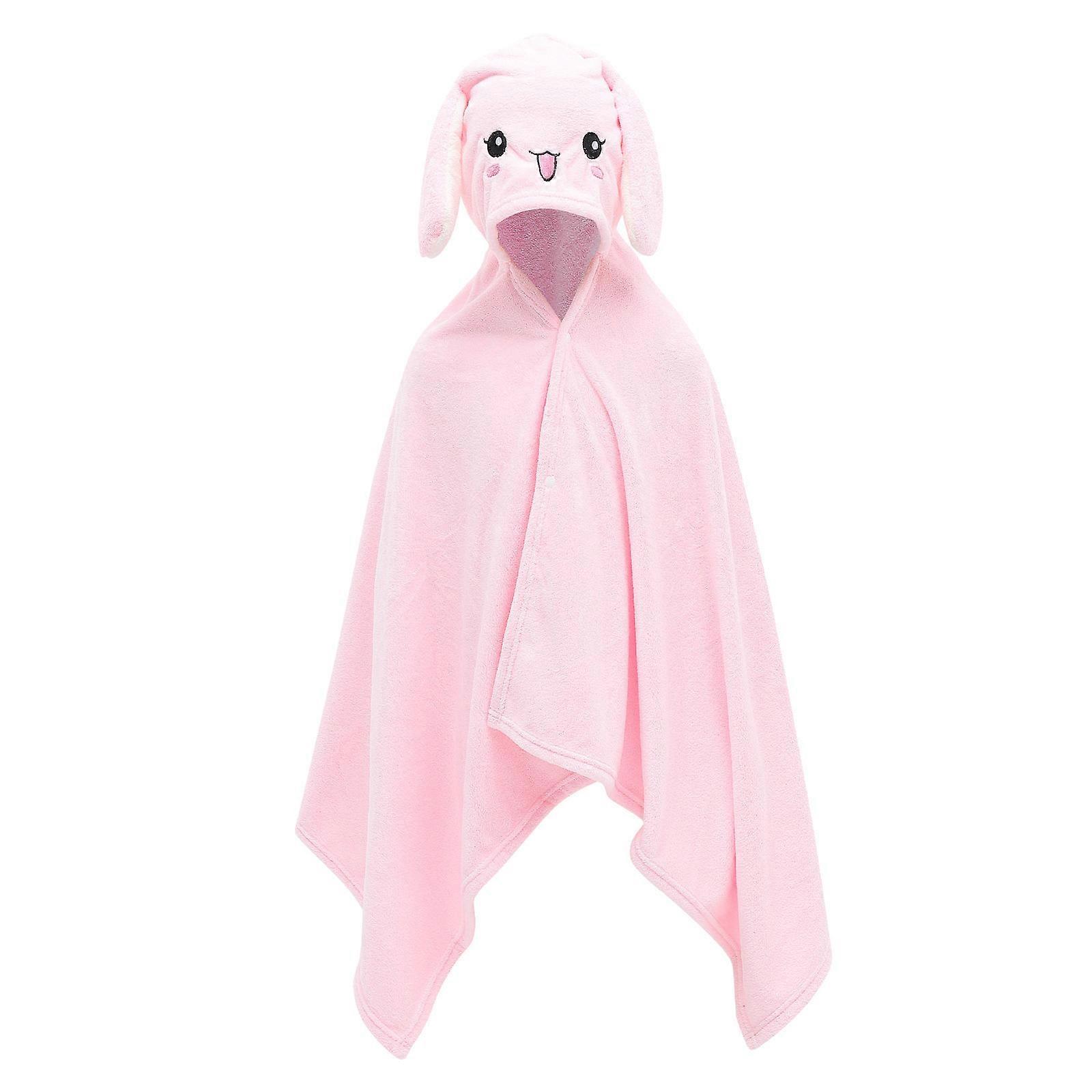 Hooded Bath Shower Towel Cartoon Bathrobe For Kids In Pink Color For Beaches Comfortable 140x70cm 1Pcs