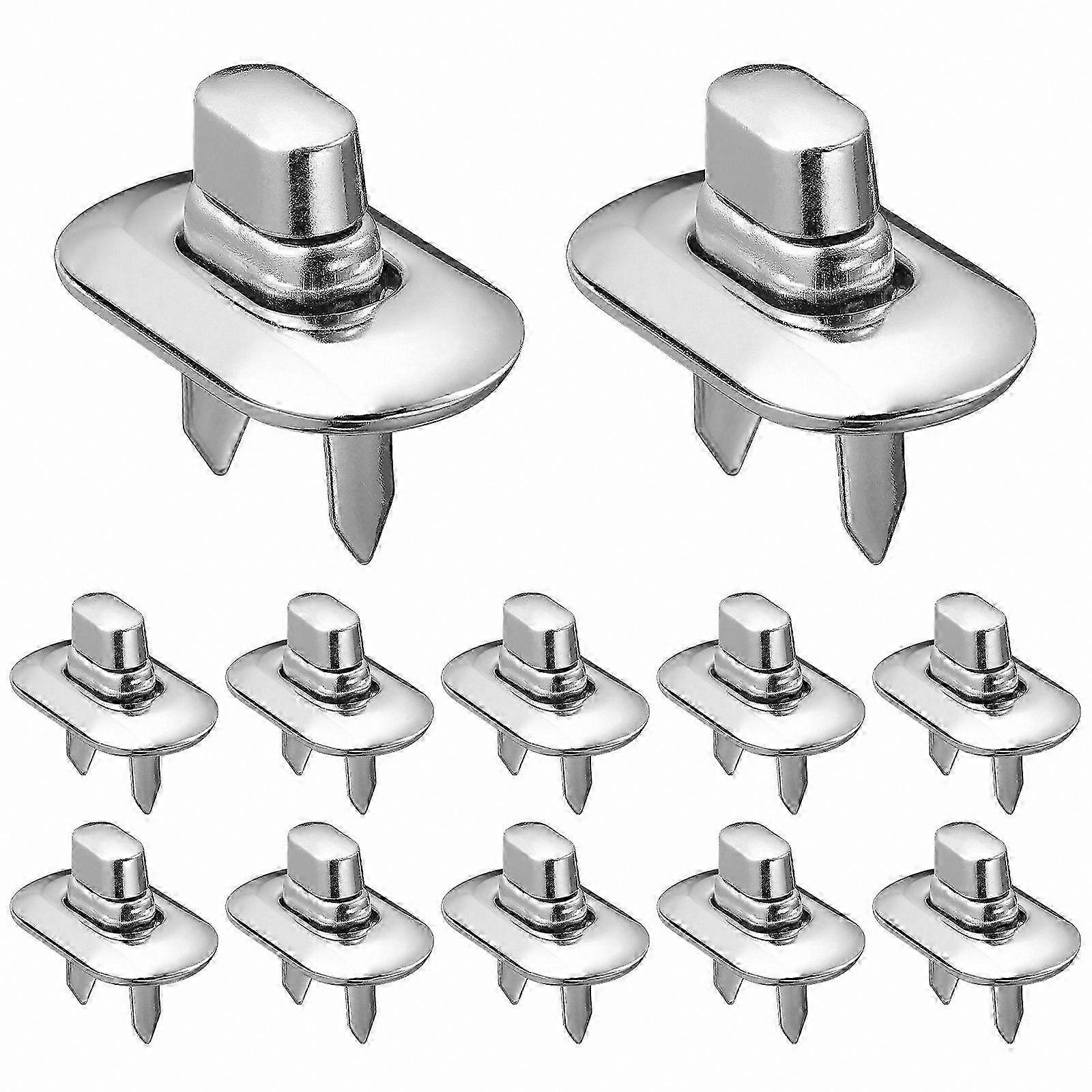 12pcs Twisting Turn Locks for Leather Handbags and Purses (Silver)