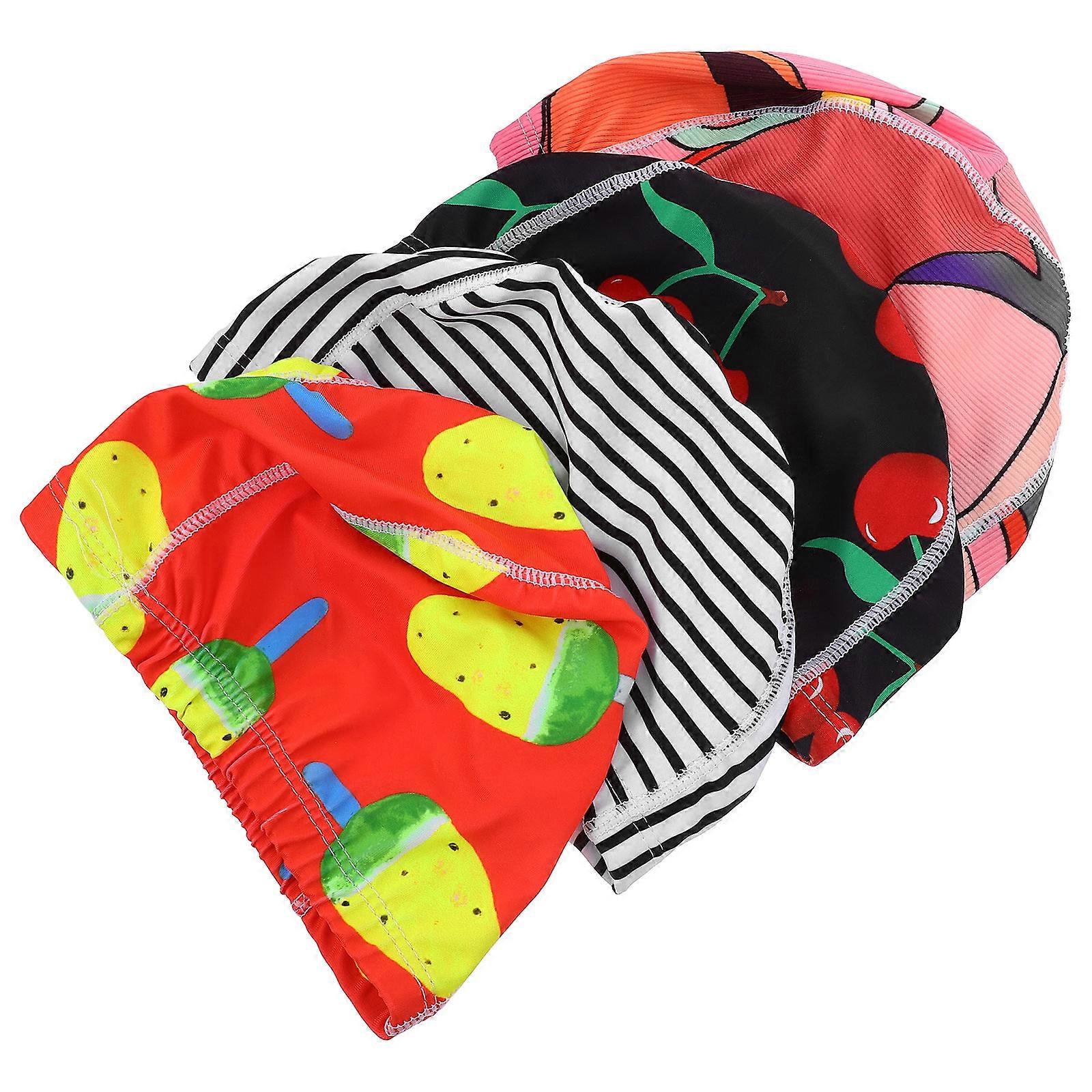 Adults And Children's Fashion Swimming Caps Assorted Color Comfortable And Breathable 4Pcs