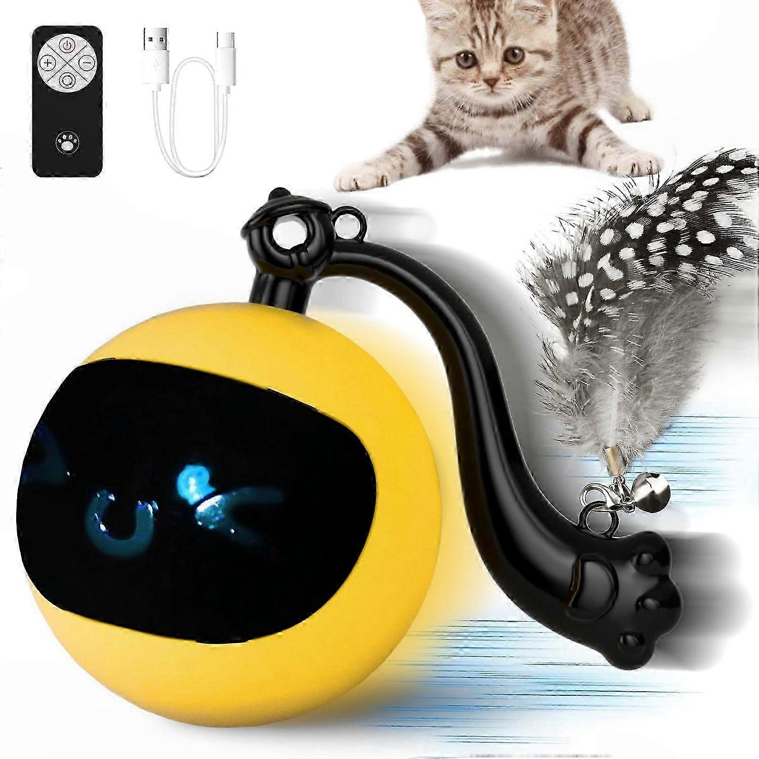 Interactive Cat Toy Ball with Remote Control and LED Lights for Fun Pet Playtime Activity
