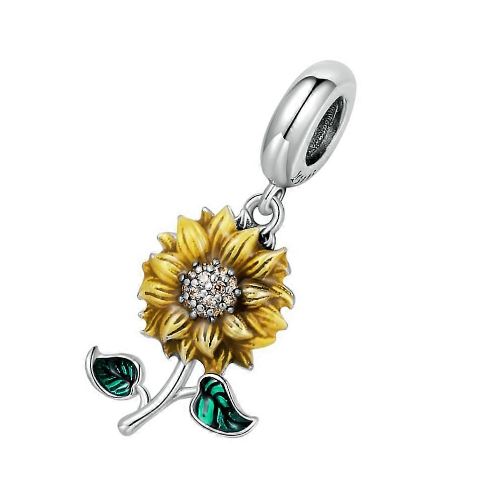 Vintage Flower Pendants Sunflower Charm Decorative Multi Silver 1Set