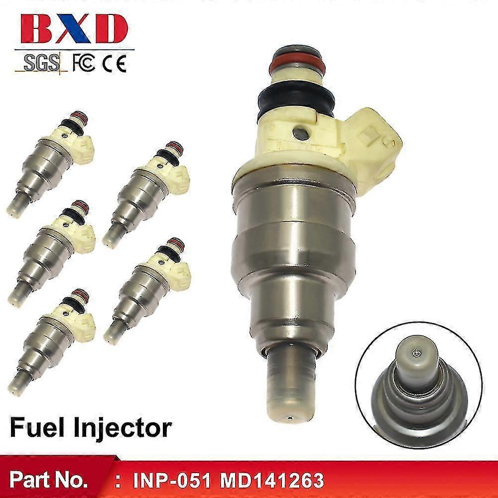 6pcs Injecteur de carburant Inp-051 Inp051 Md141263 Pour Mitsubishi Eclipse / Galant / Mighty Max / Mirage / Montero / Sigma 3.0 V6