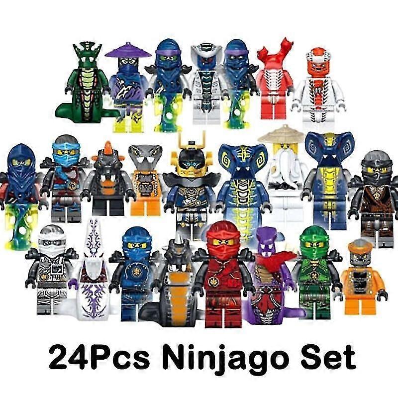 Set Of 24 Pcs Ninjago Mini Figures Kai Jay Sensei Wu Master Building Blocks Toys