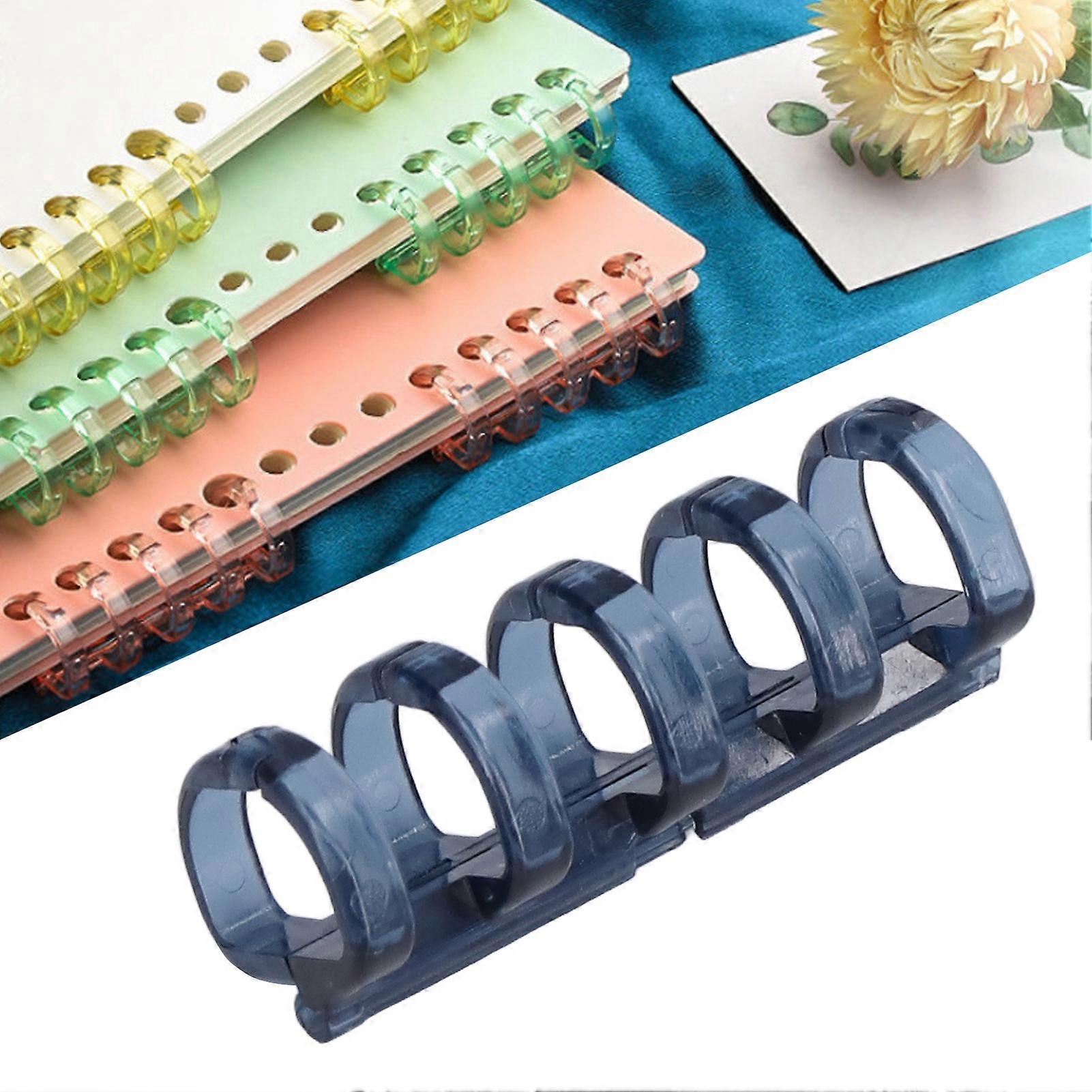 20Pcs Blue 11mm Plastic 5-Hole Binding Rings Hold 60 Sheets