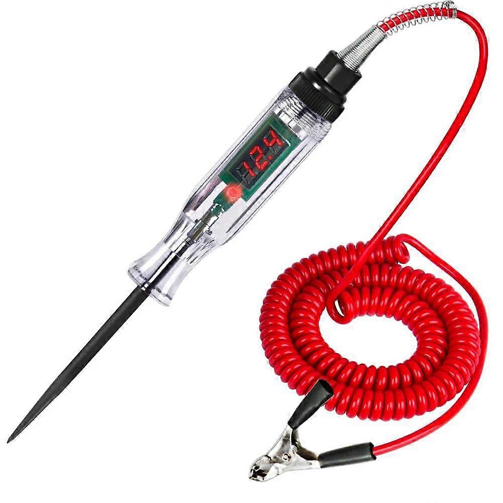 Electric Test Light Digital LED Circuit Tester DC 6V-24V Voltmeter Probe Car Truck Boat Fuses And Battery Voltage Red