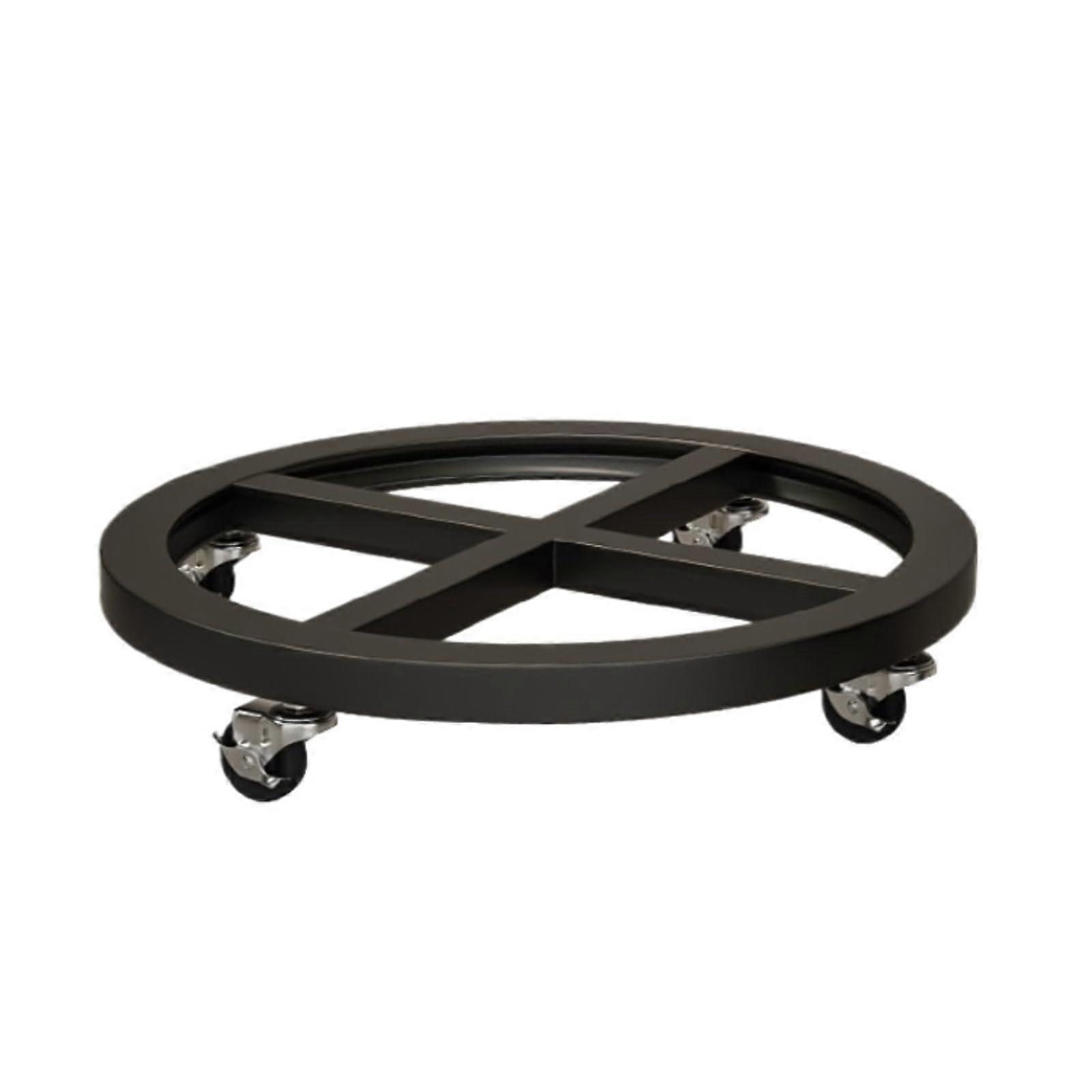 Round Flower Pot Caddy With Universal Wheelbase For Easy Moving Indoor And Outdoor Use, 28 Cm, Black
