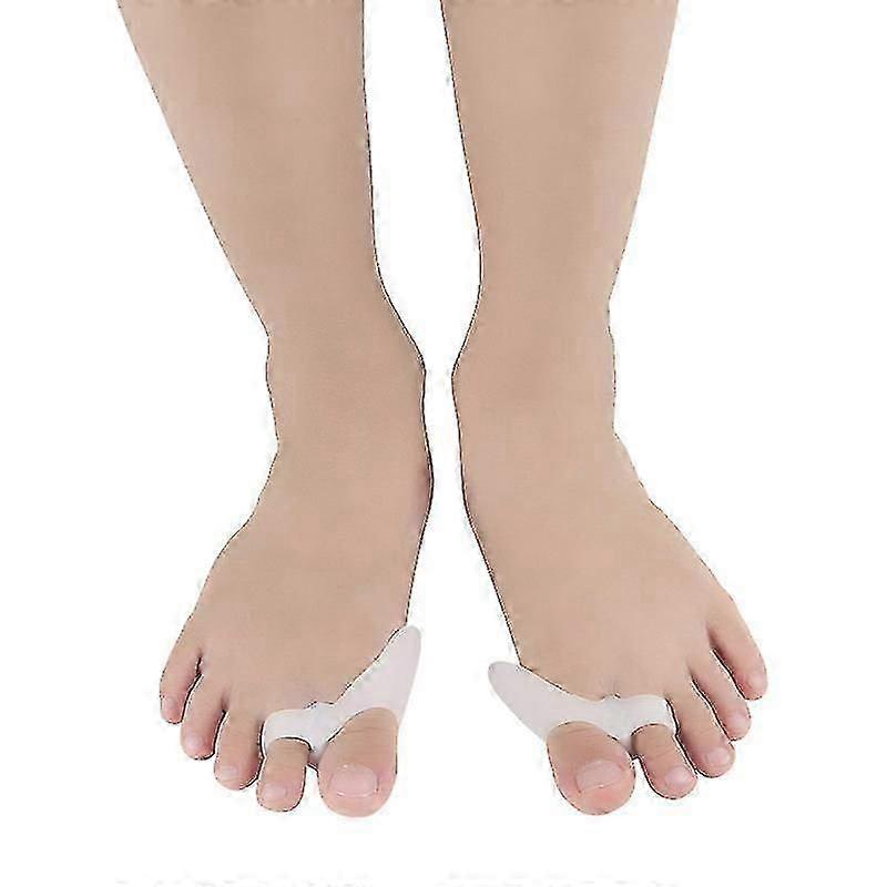 2 Pairs Children's Hallux Valgus Protector Overlapped Toe Corrector In White For Foot Health Support