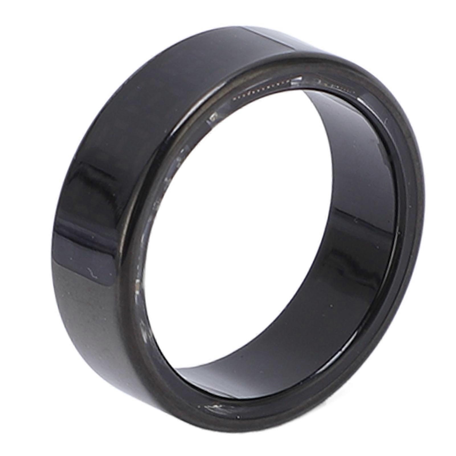 Smart Ring with APP Display Screen Multiple Sports Modes IP68 Water Resistant Stainless Steel 18mAh Smart Fitness Ring for Cycling Running Black 11