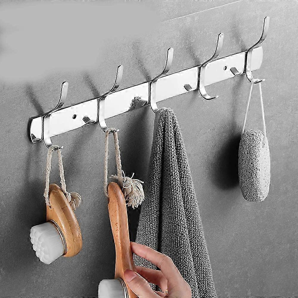 Wall Mounted Coat Rack with 5 Hooks, Stainless Steel Towel Hook