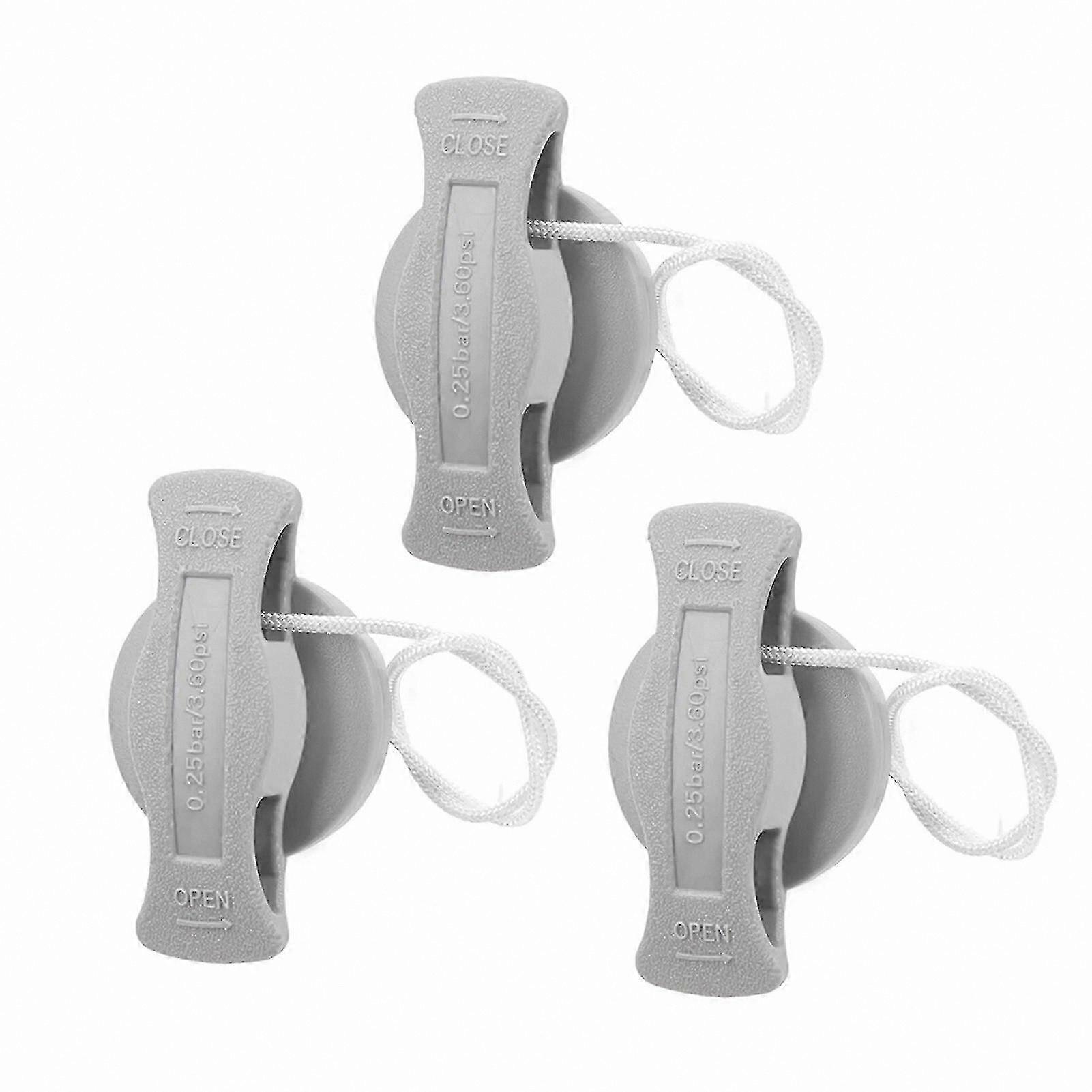 3-Pack Inflatable Boat Valve Replacement, PVC Leakproof Air Plug for Kayak & Dinghy, 8-Tooth Professional Design