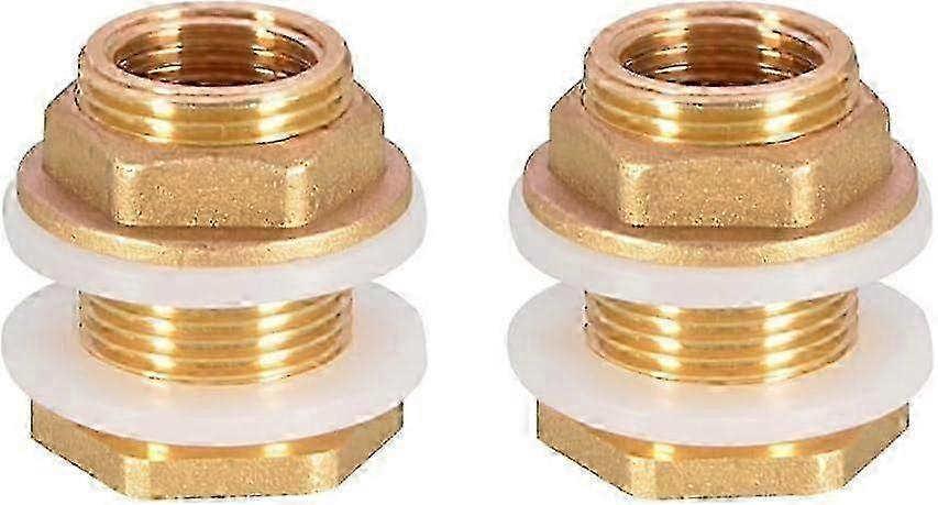 2 Peças Conector do tanque de água 3/4 polegadas Premium Brass Rain Barrel Feed-Through + 2X Borracha Seals Rain Barrel