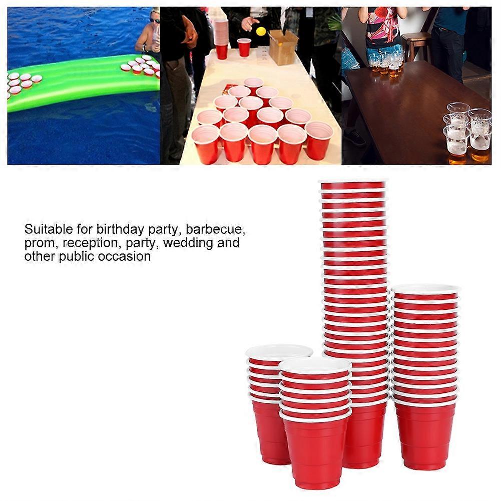 50pcs Red 60ml Disposable Plastic Cups, 50mm x 53mm Tableware