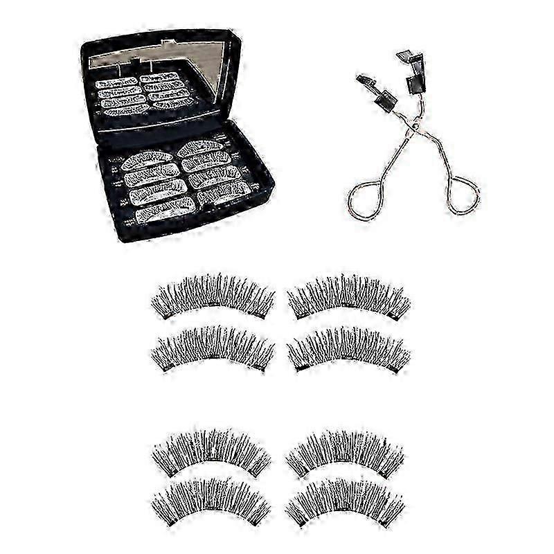3D Natural Look Magnetic Lashes No-Glue No Liner Dual Magnetic Eyelashes Set
