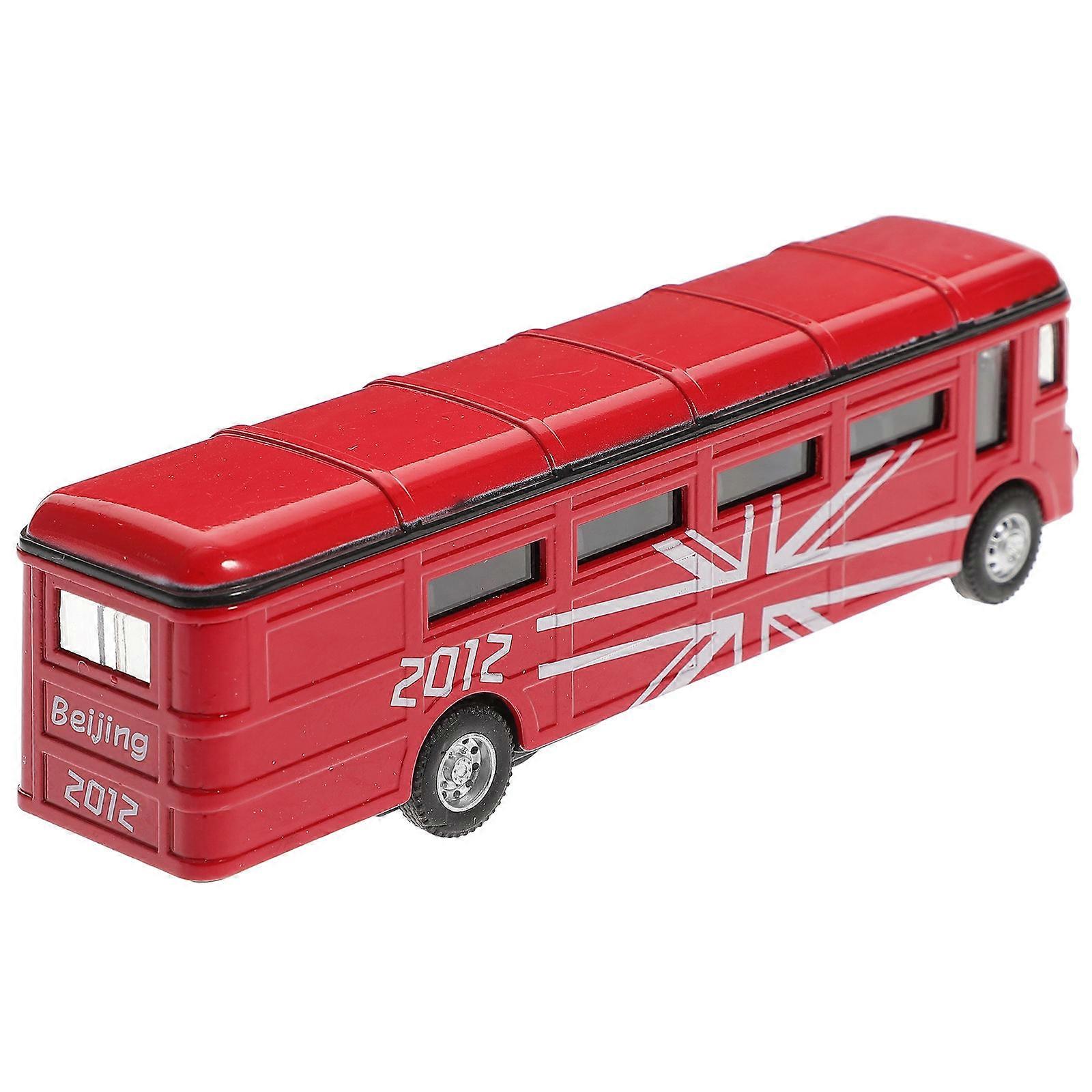 Red Pull Back Bus Toy for Kids Made of Durable Alloy Material Great for Playing Suitable Size for Easy Grip